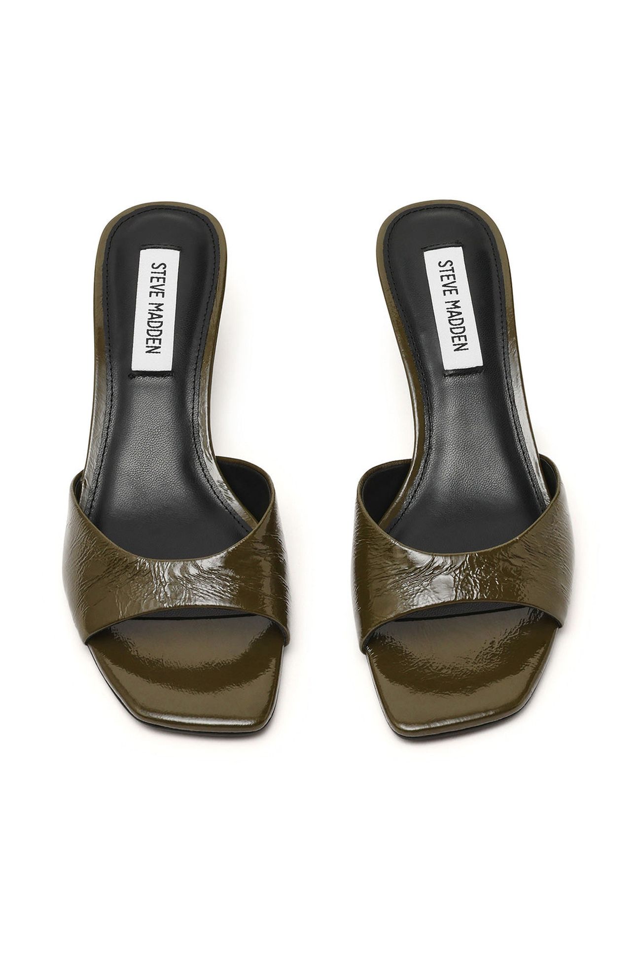 HINTS MULES DK OLIVE CRINKLE LEATHER 4