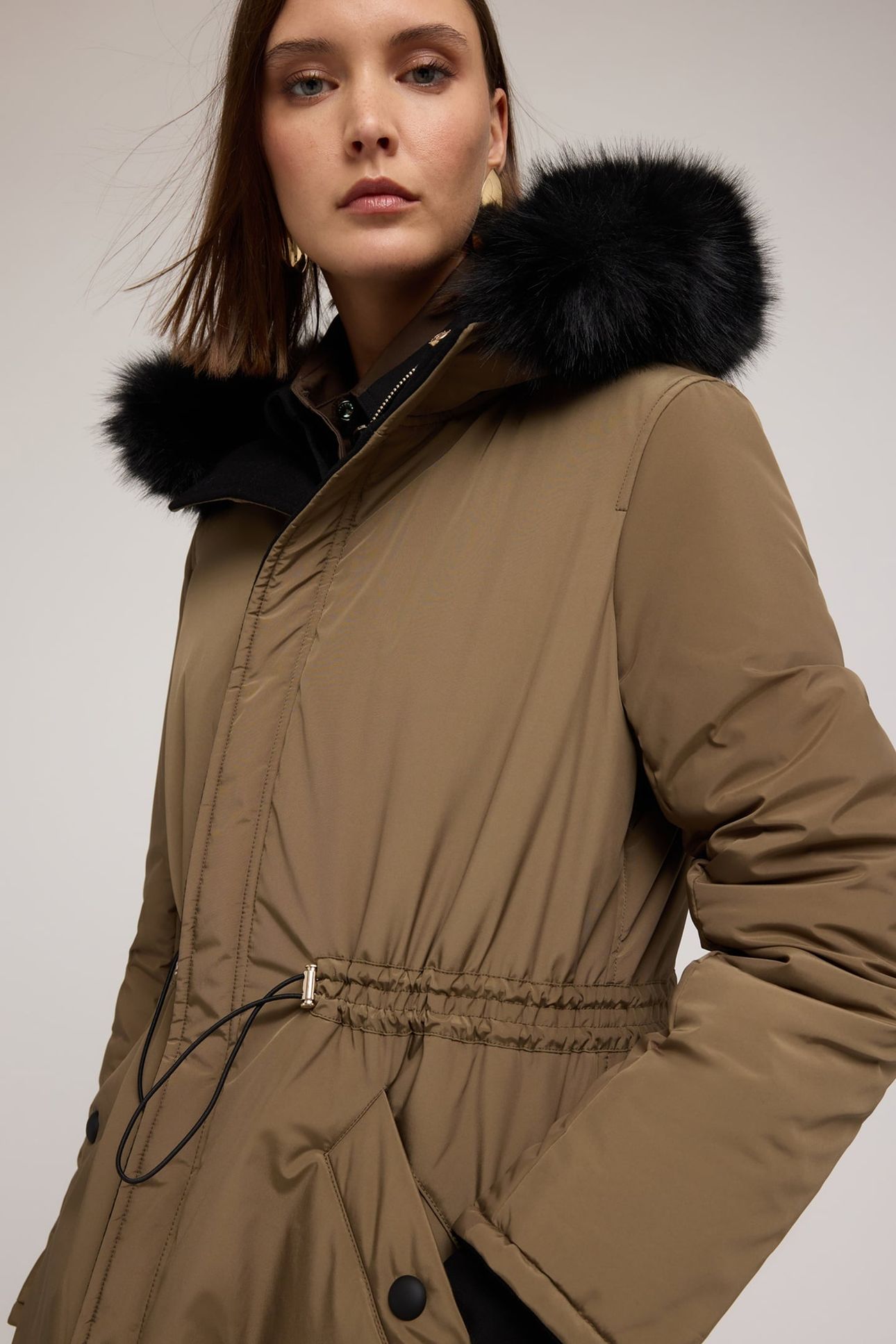 REVERSIBLE HOODED ZIP-UP DOWN JACKET MILITARY GREEN 5
