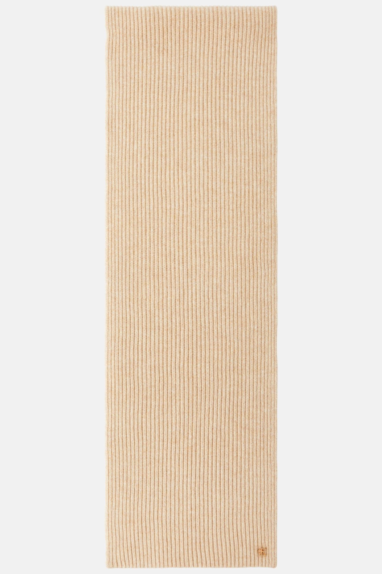 CK METAL WOOL RIB SCARF BEIGE HEATHER 1