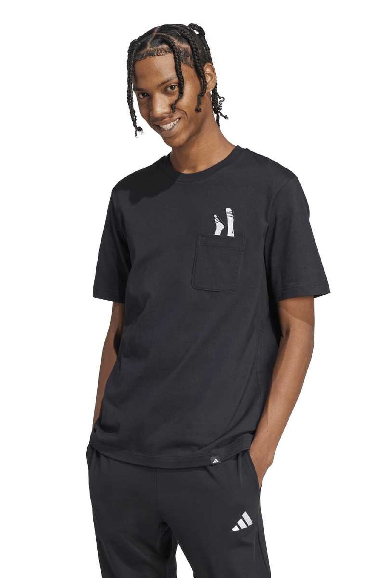 UNISEX L SLIDE PKT TEE BLACK 1