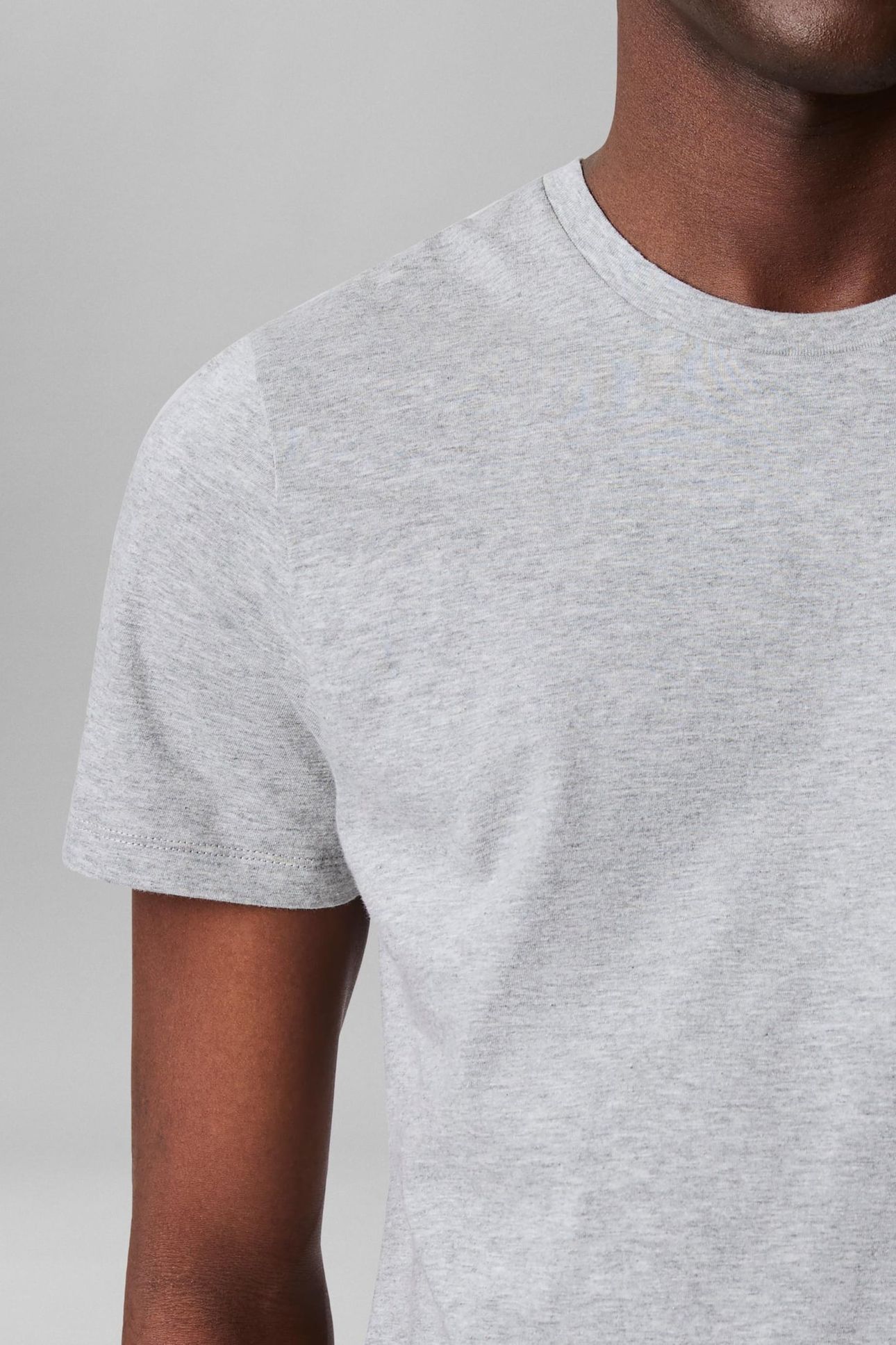 S/S CREW NECK 3-PABLACK/GREY HEATHER/WHITE 5