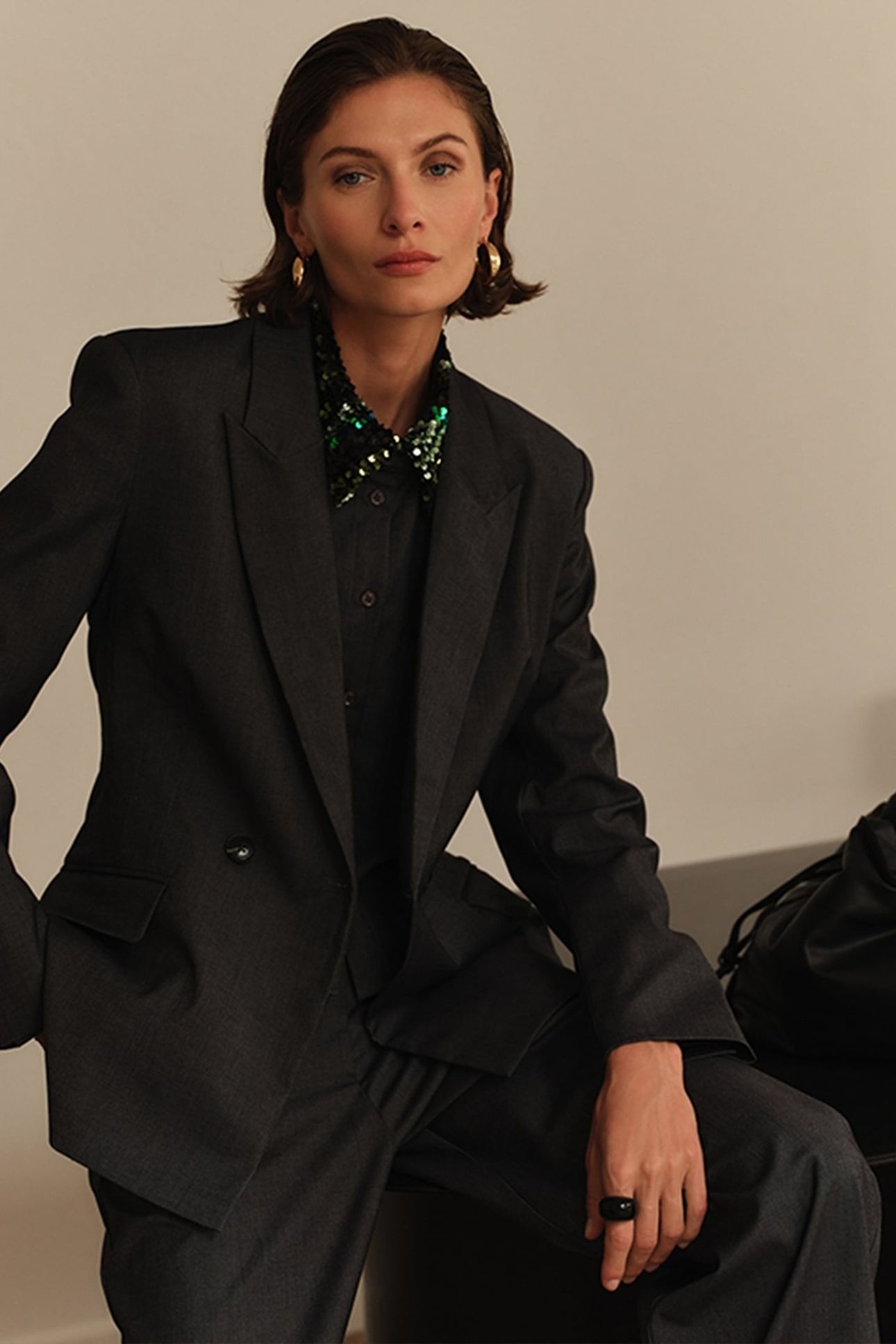 CYBELLA EMBELLISHED SHIRT GRANITE GREY MELANGE 9