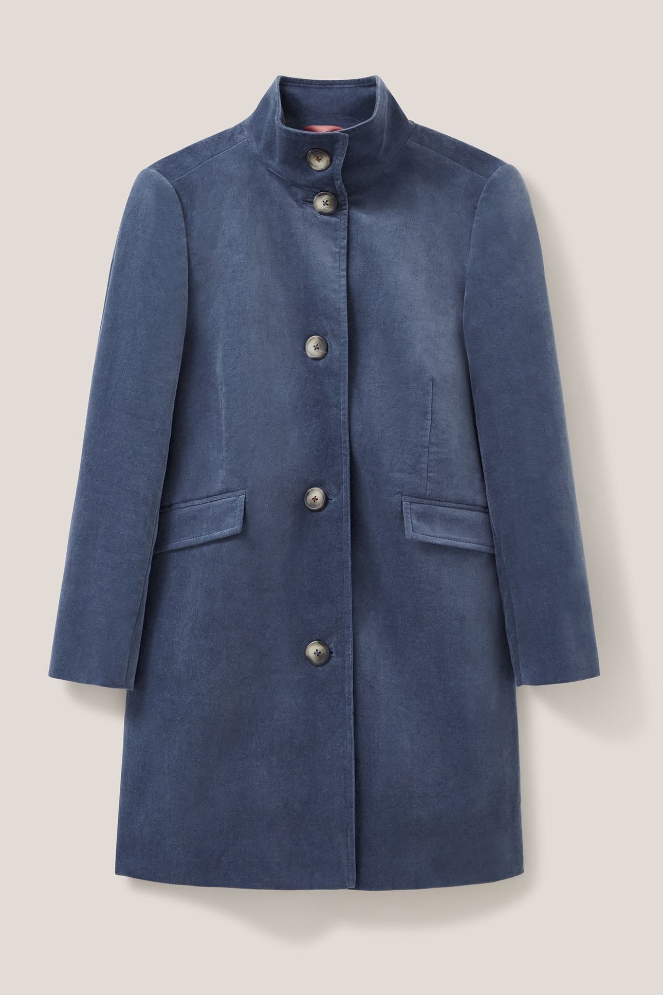 KARLA VELVET COAT DUSTY BLUE 4