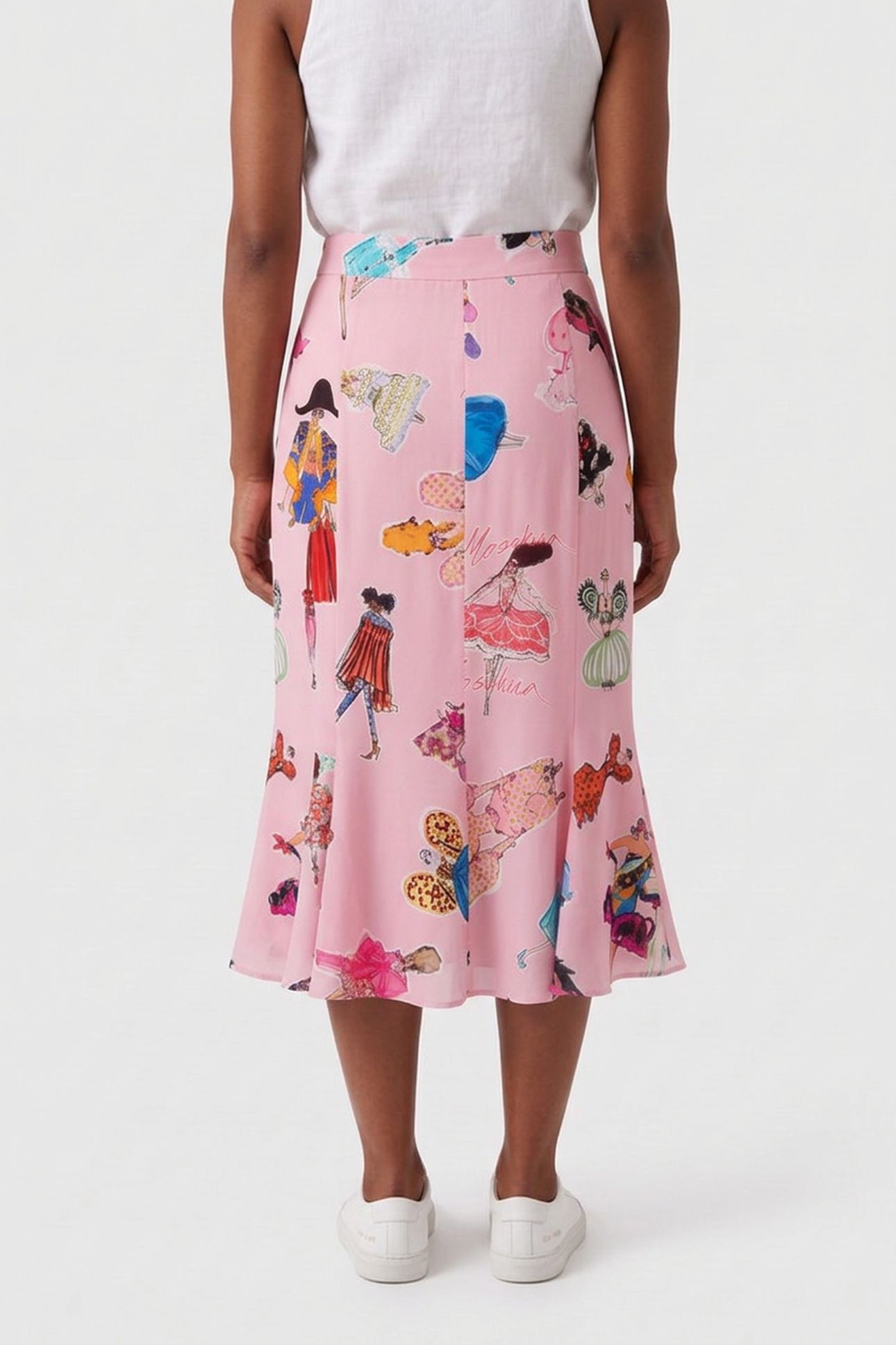 GEORGETTE SKIRT FASHION SKETCHES PINK 2