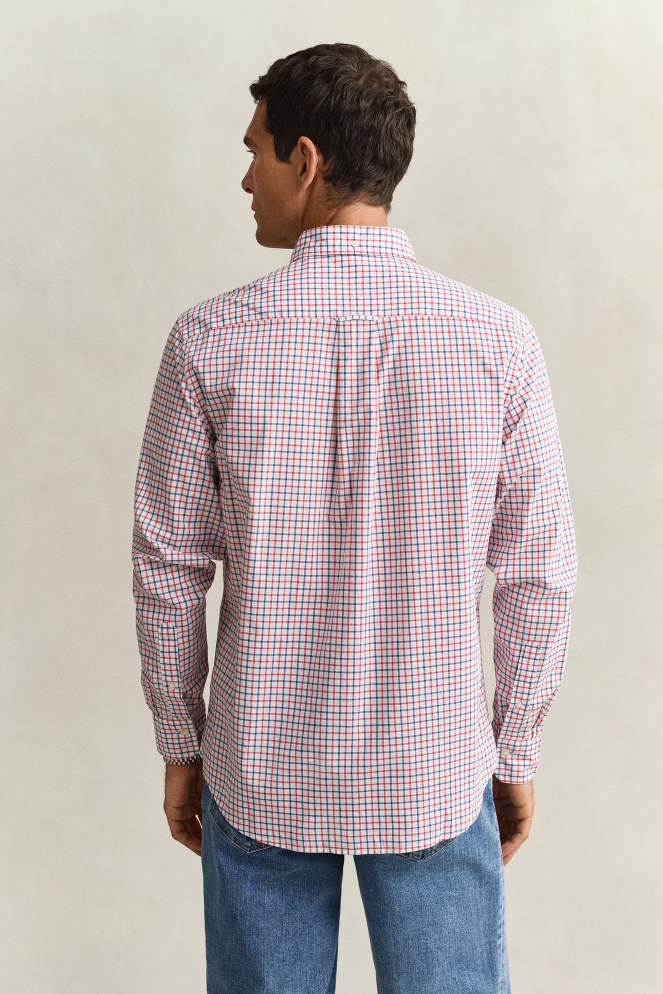 REG CLASSIC POPLIN CHECK ROSE RED 2