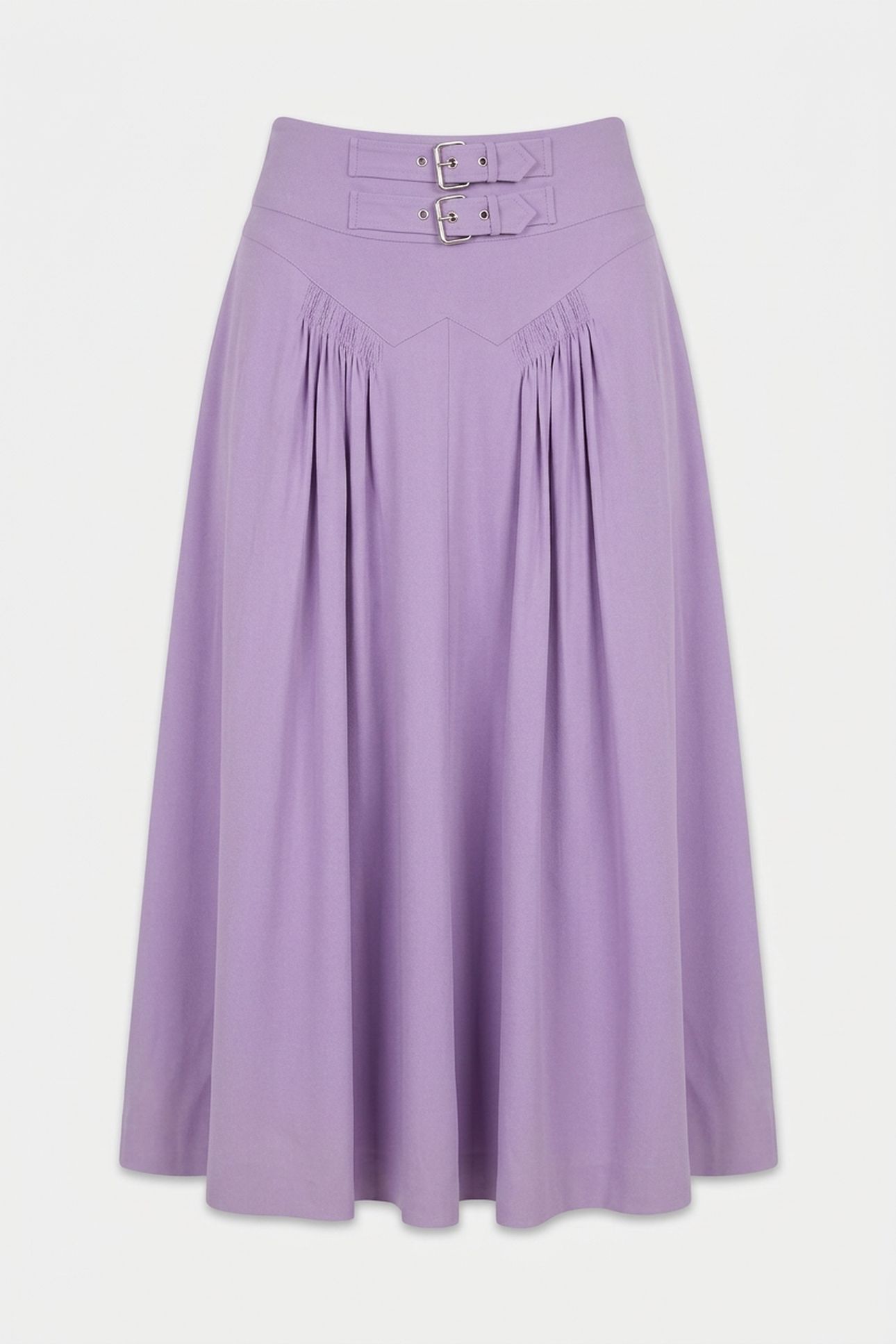 ENVERS SATIN BONDAGE BUCKLE SKIRT PURPLE 3