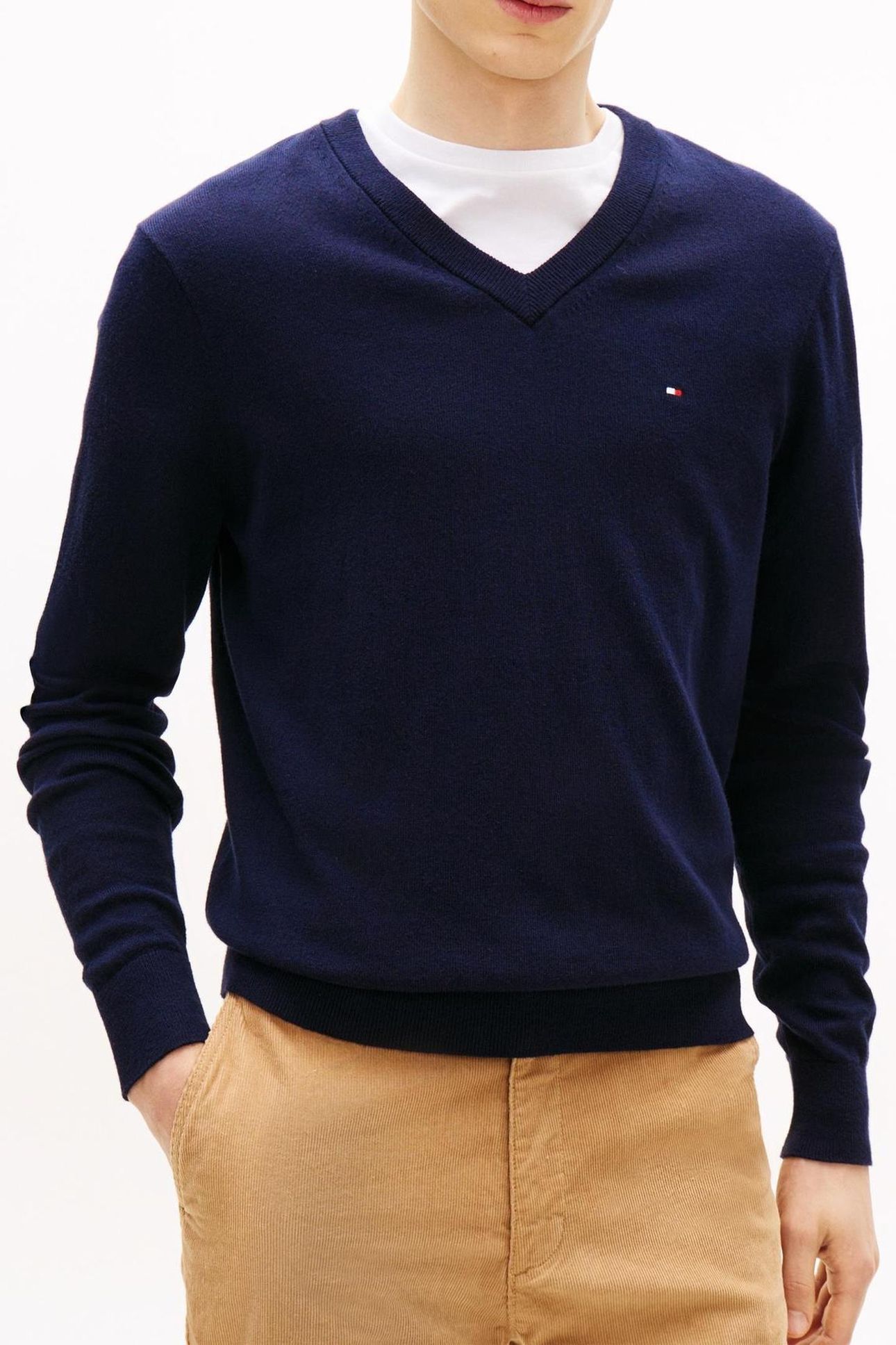 PIMA COTTON CASHMERE SWEATER NAVY BLUE 1