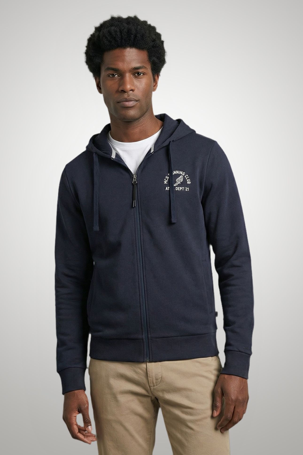 ZIP THRU HOODY NAVY 1