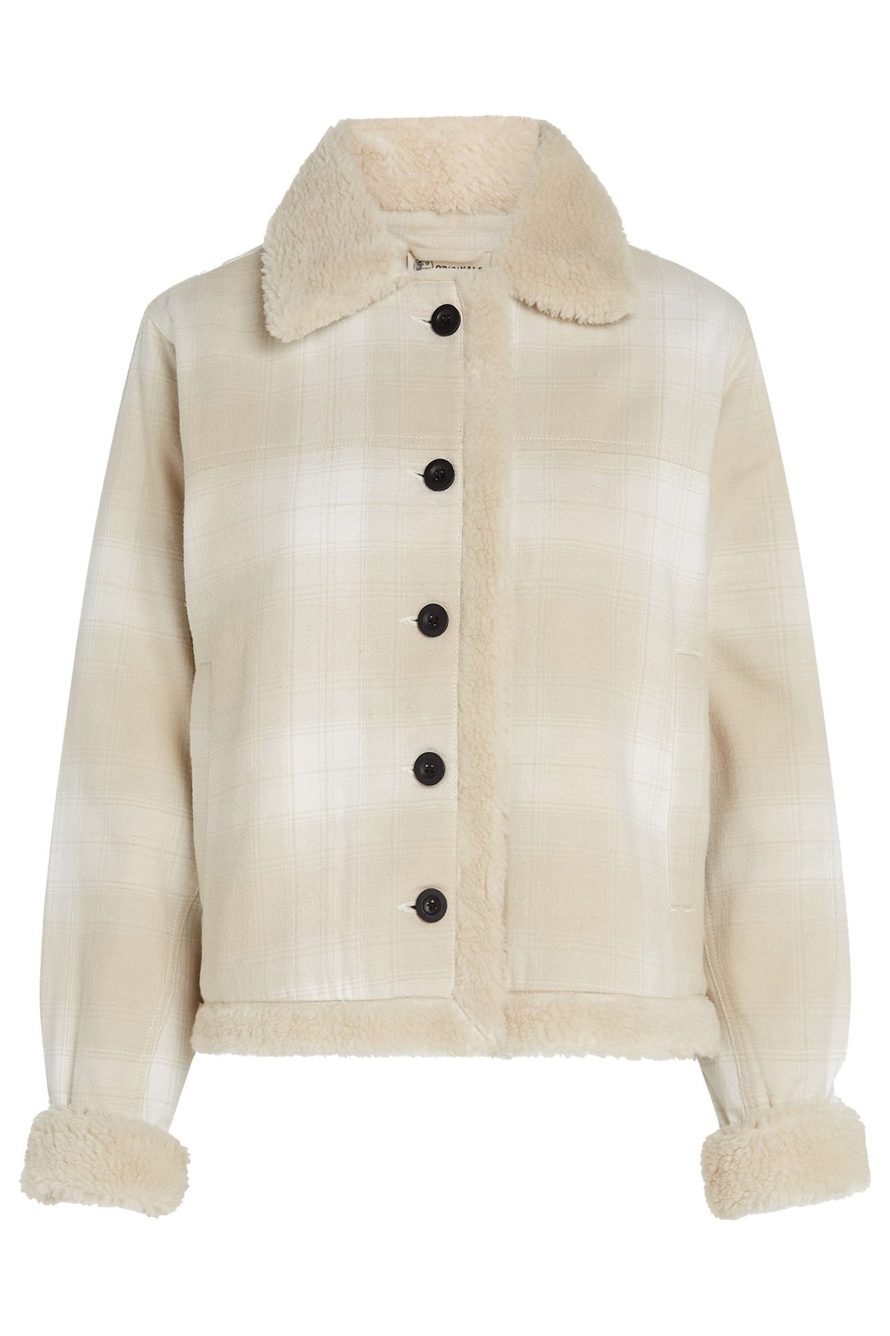 O'RIGINALS FLEECE LINED JACKET BEIGE CHECK 1