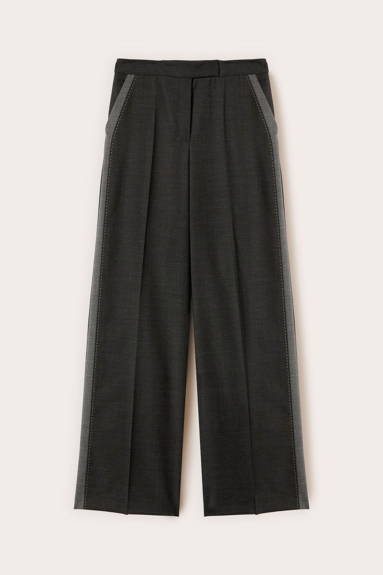 PALAZZO PANTS WITH SIDE STRIPE GREY 4