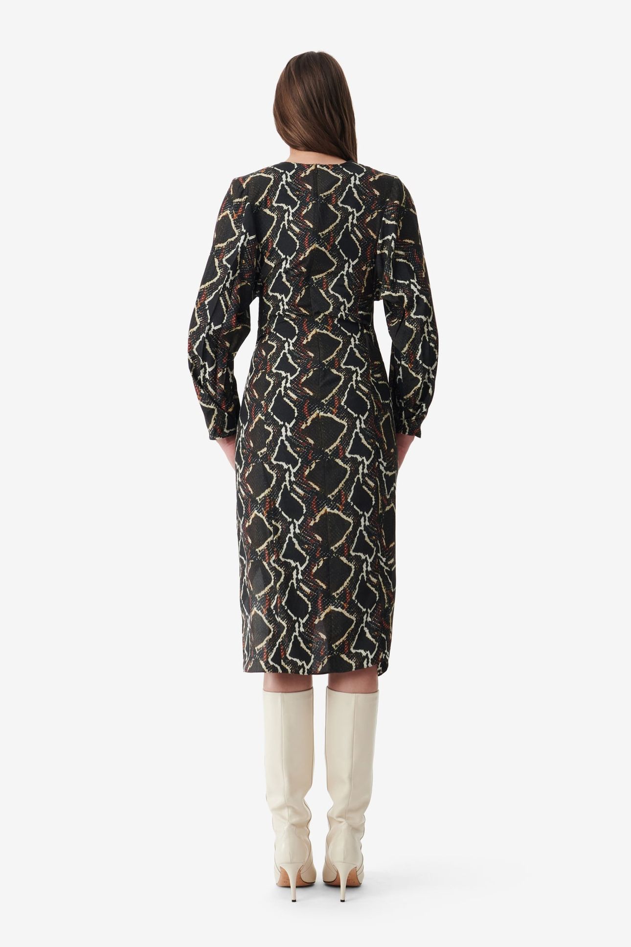 AURELIE DRESS BLACK/BROWN 2