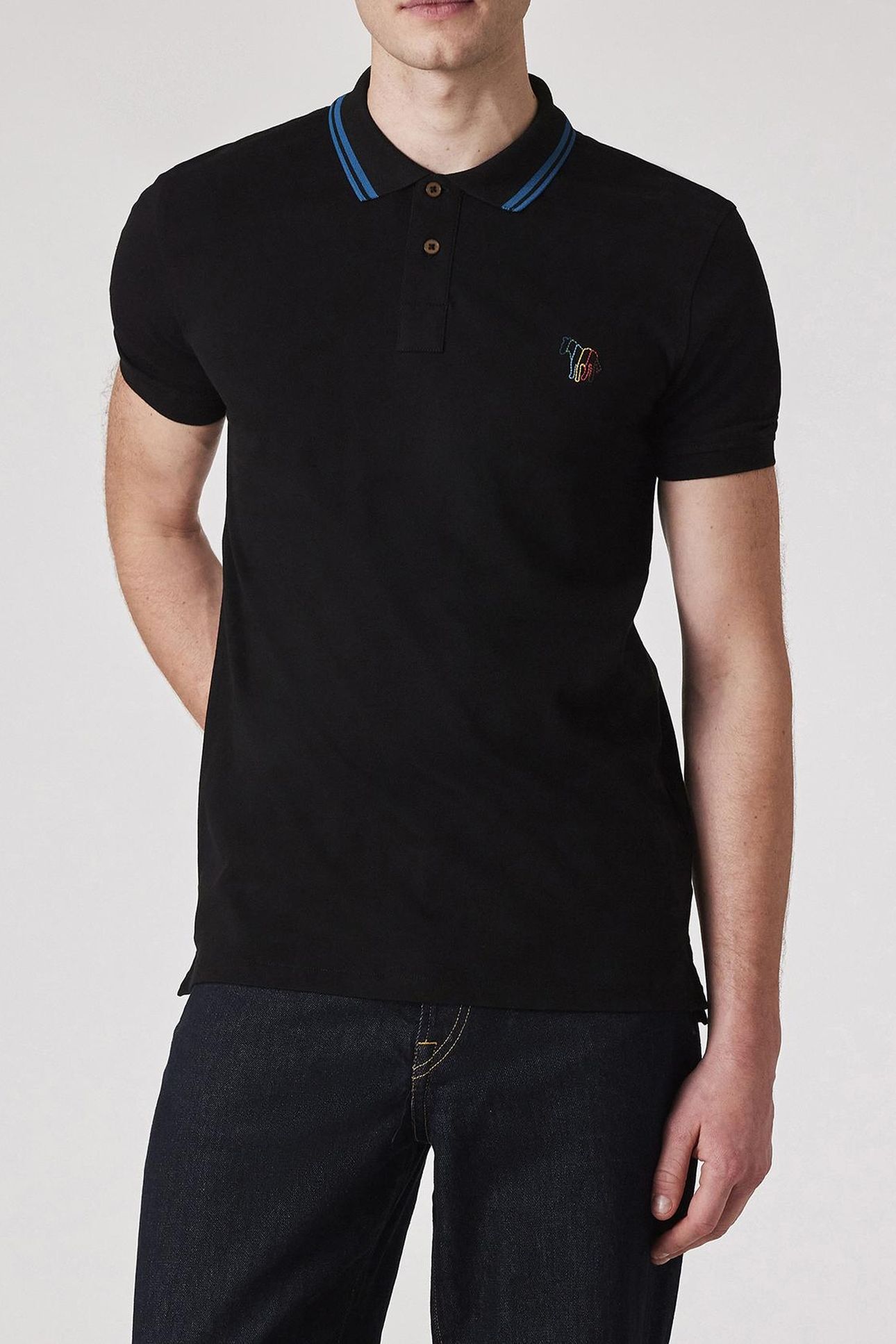 MENS REG FIT POLO ZEB EMB BLACK 1