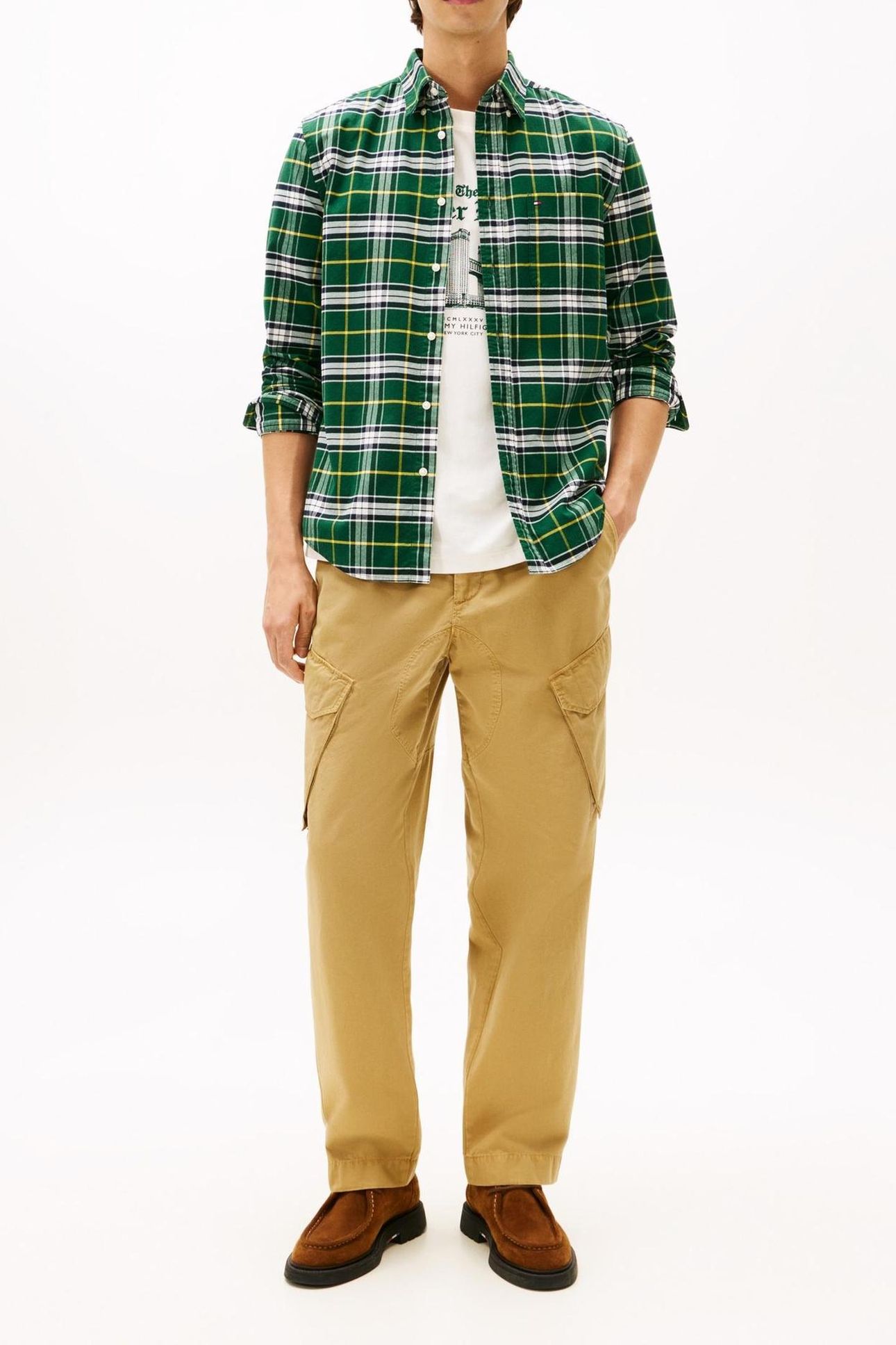 BRUSHED OXFORD CHECK ORNAMENTAL GREEN/CHECK 1