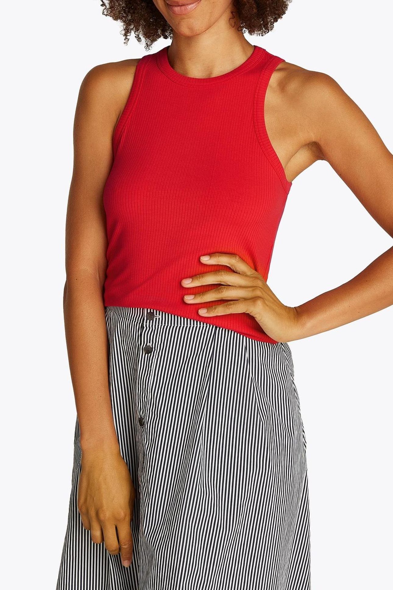 SLIM 5X2 RIB TANK TOP PRIMARY RED 5