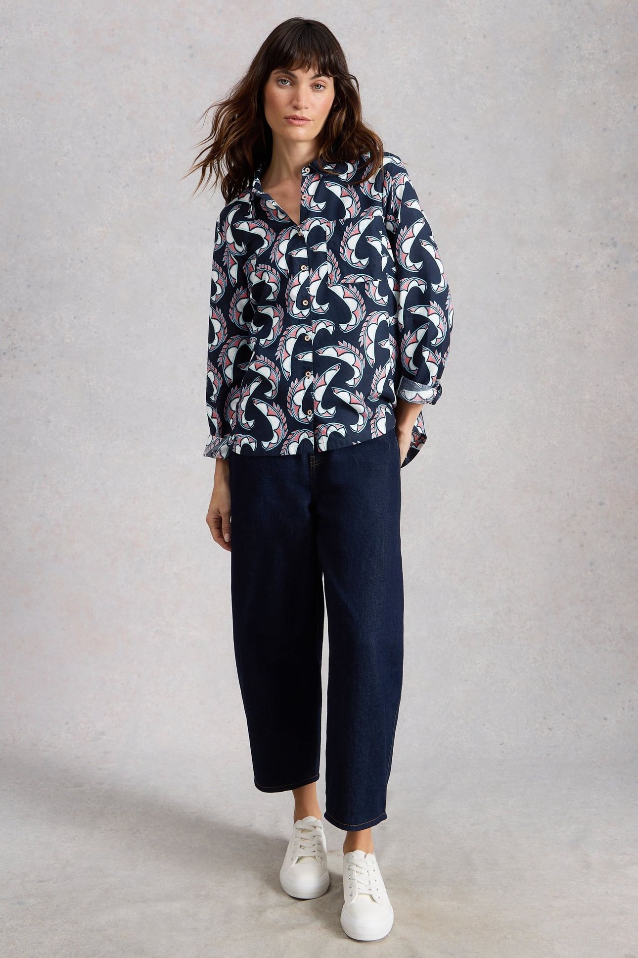 MAPLE SHIRT NAVY PRINT 1