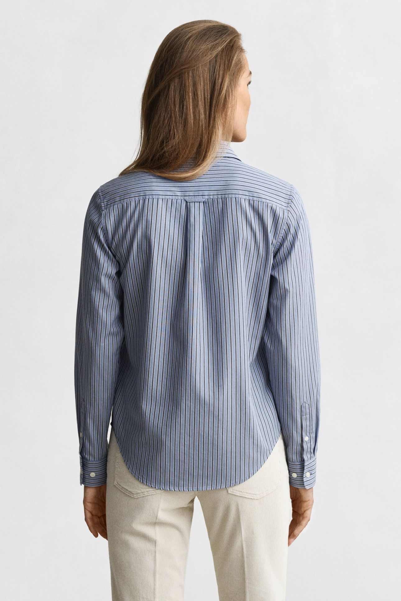 REG CLASSIC POPLIN STRIPED SHIRT FADED DENIM 2