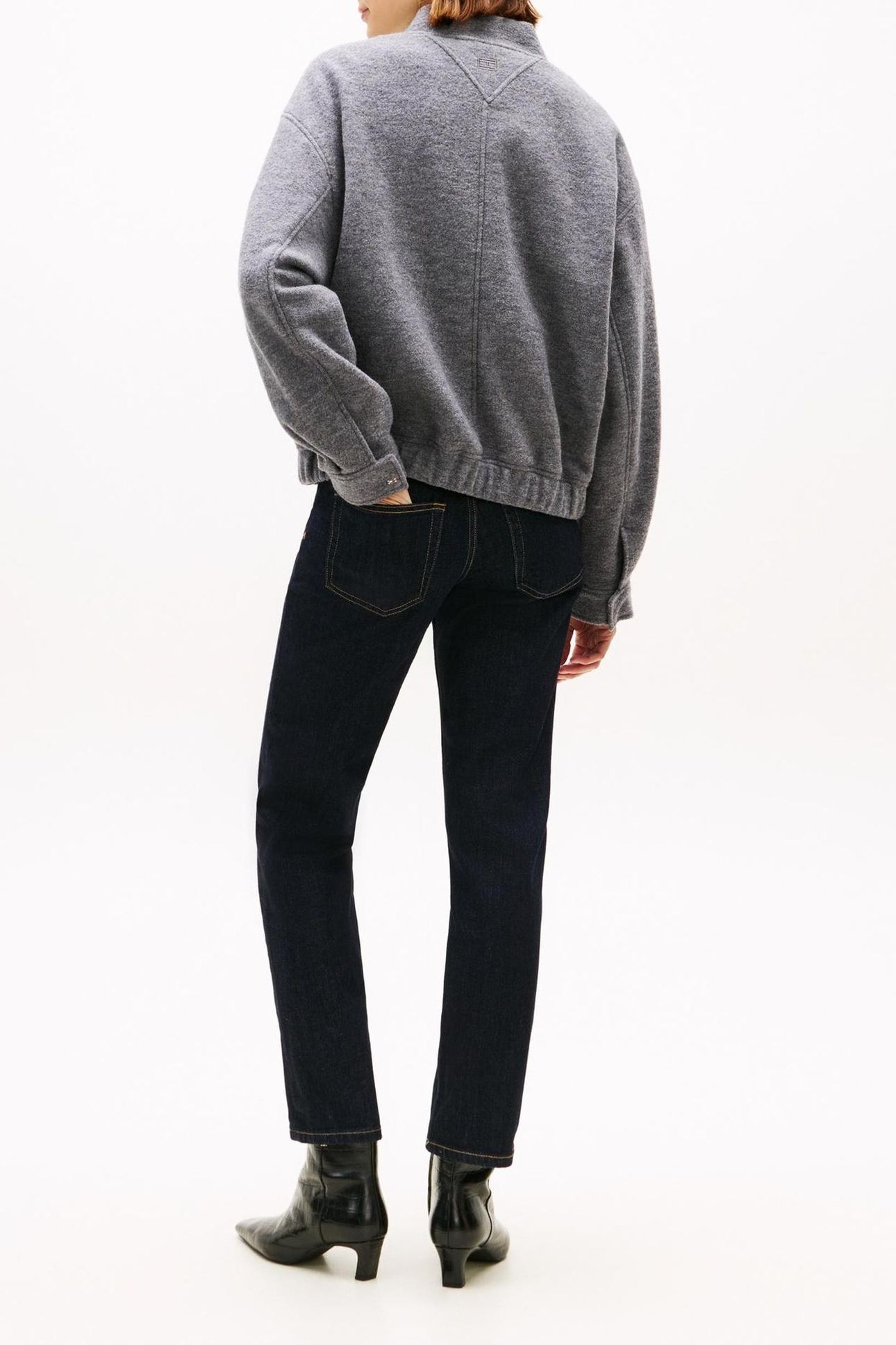 WOOL TEXTURE REG BOMBER MID GREY HEATHER 2