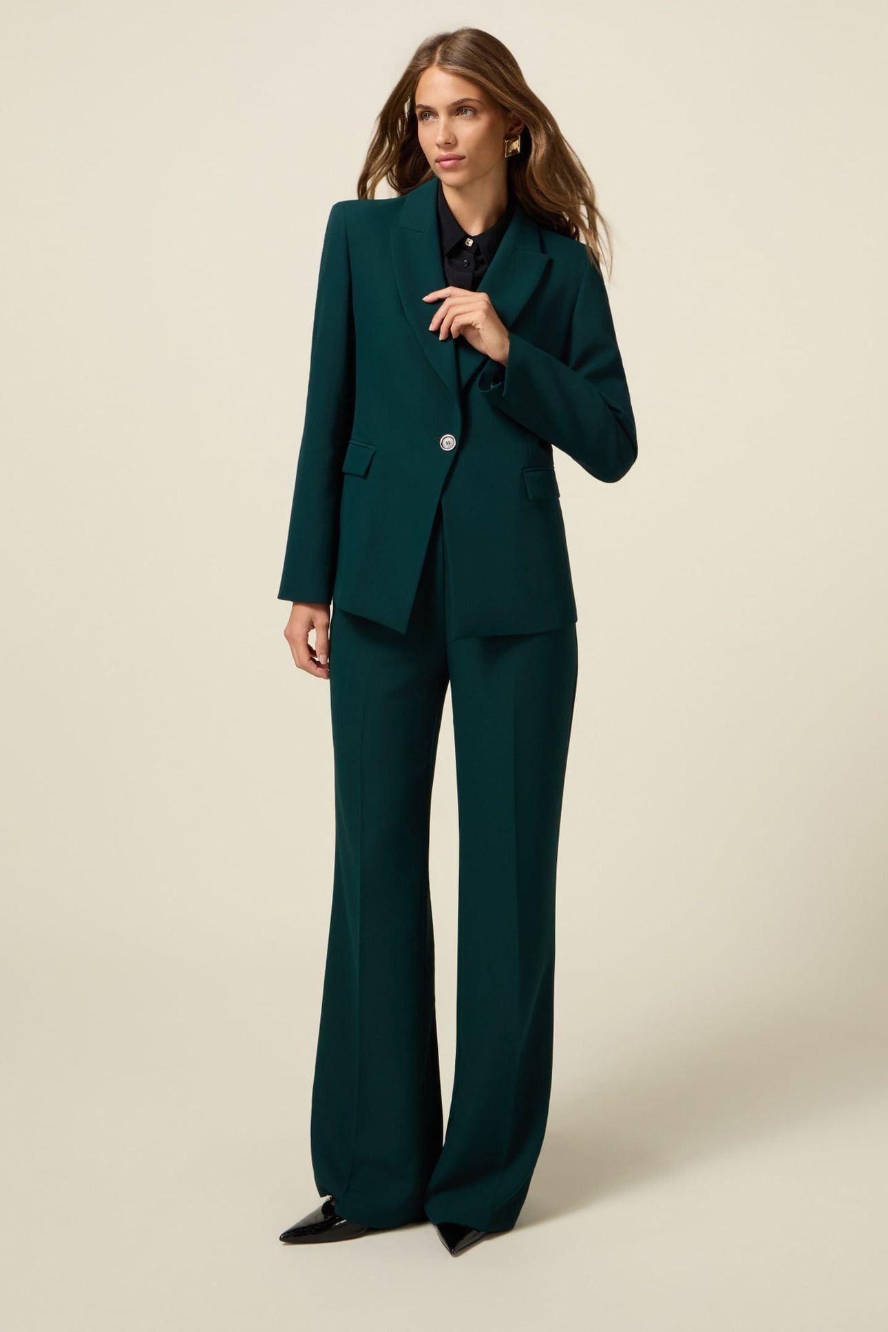 CREPE FABRIC BLAZER GREEN 2