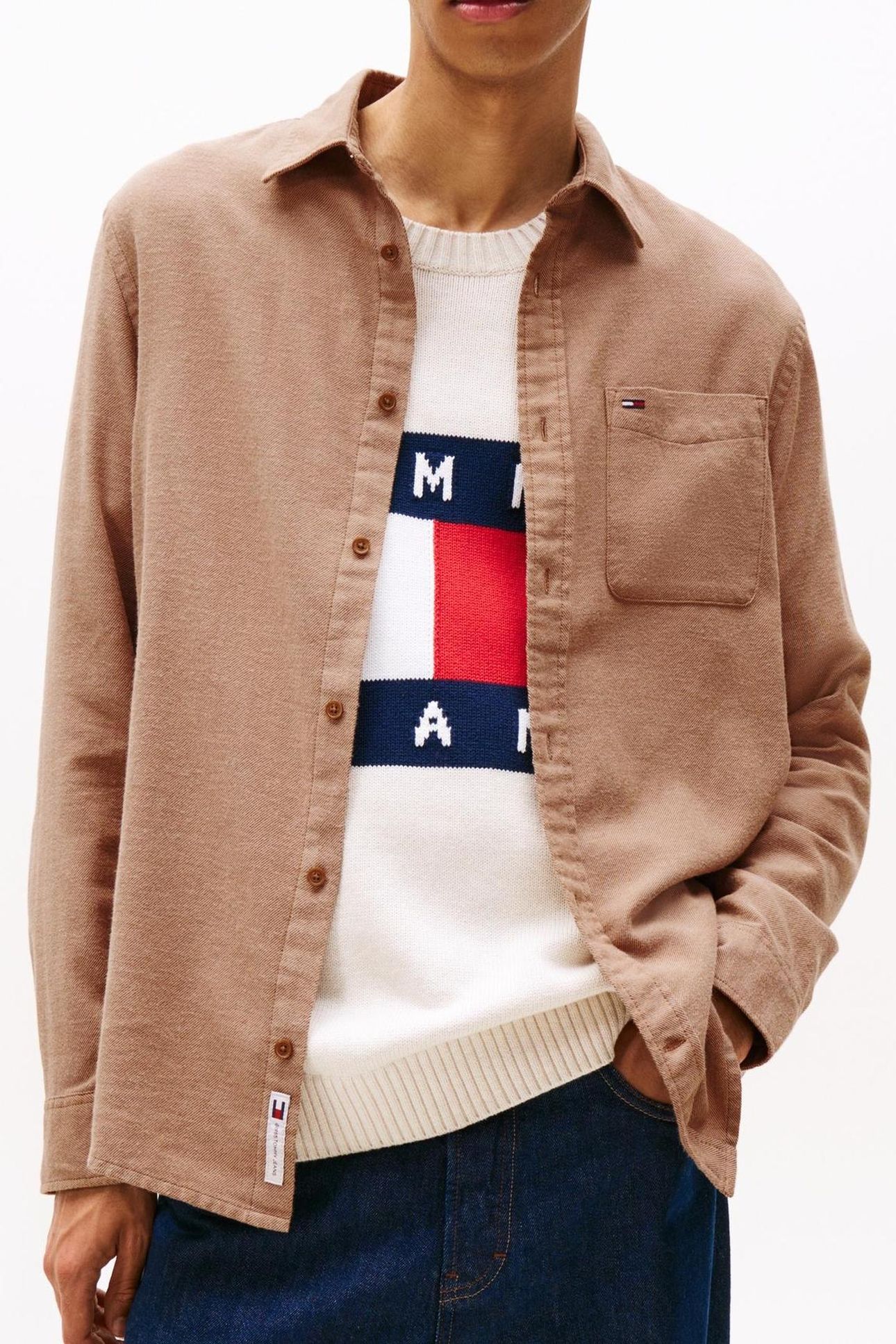TJM REG FLANNEL SHIRT PECAN NUT 1