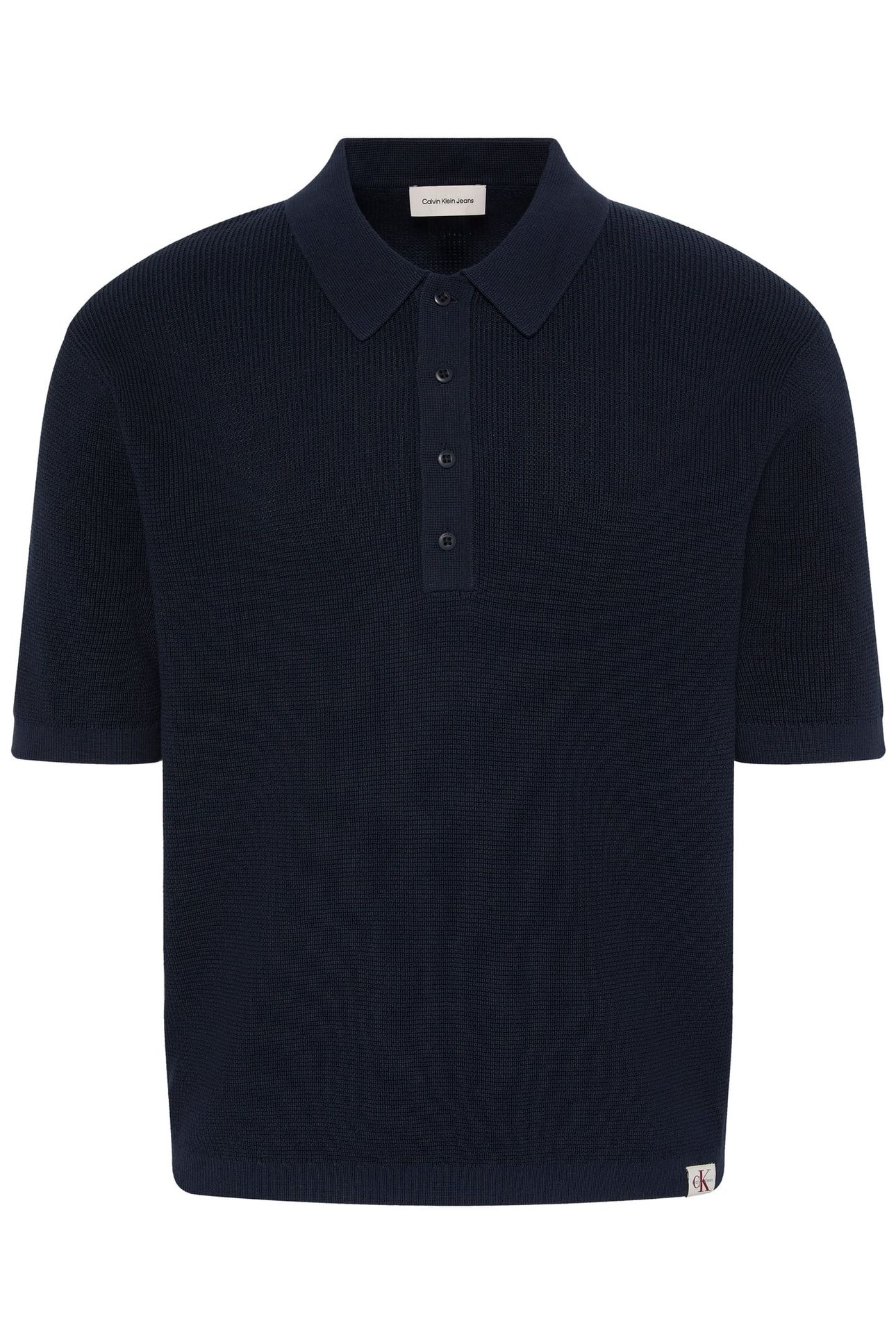 SS COTTON WAFFLE POLO DARK SAPPHIRE 4