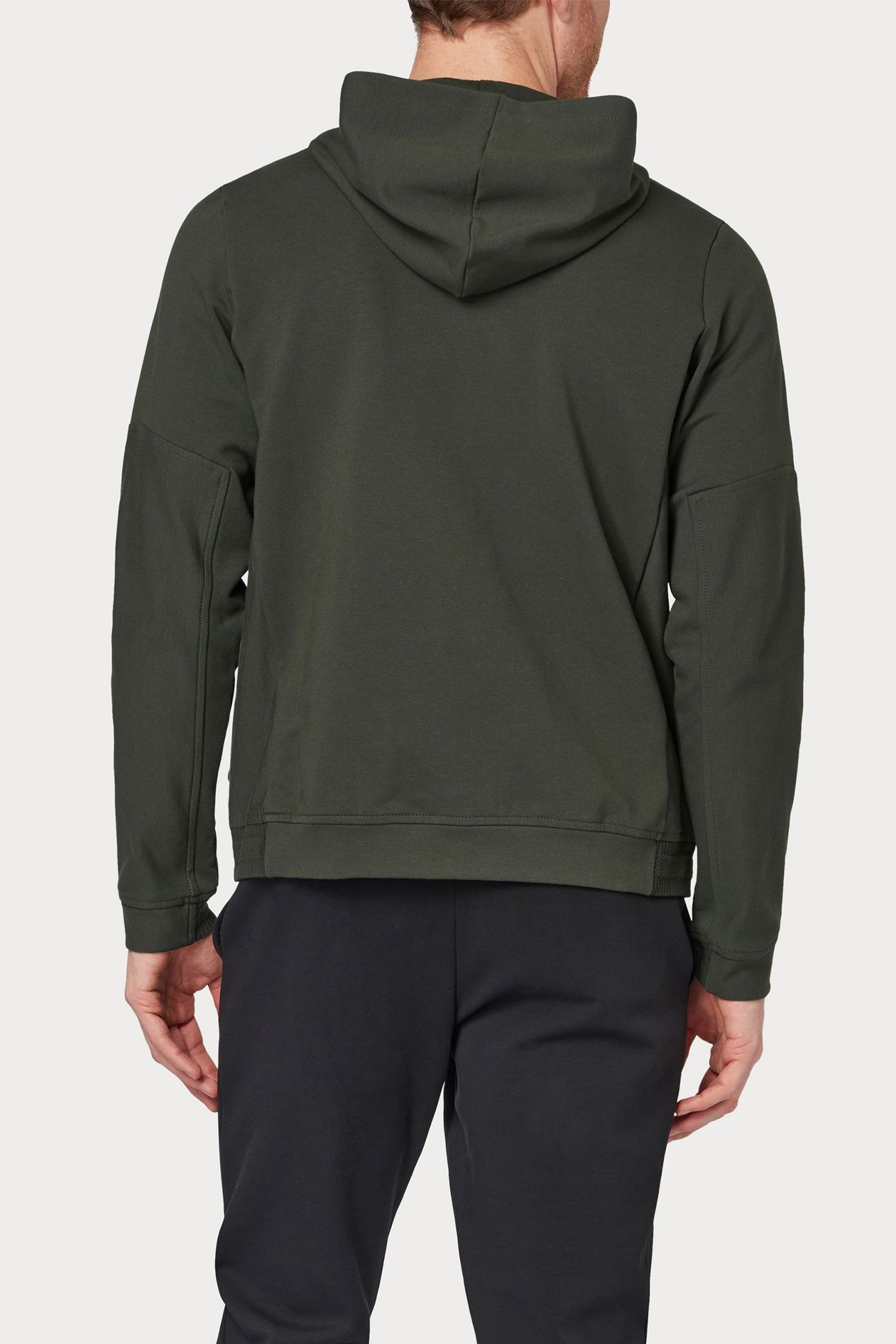 MENS REG FIT ZIP THRU HOODY VERY DARK GREEN 5