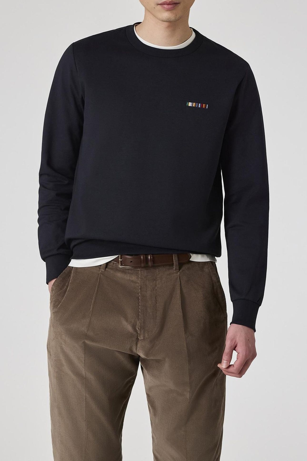 MENS SWEATSHIRT WITH CHEST EMBROIDERY VERY DARK NAVY 1
