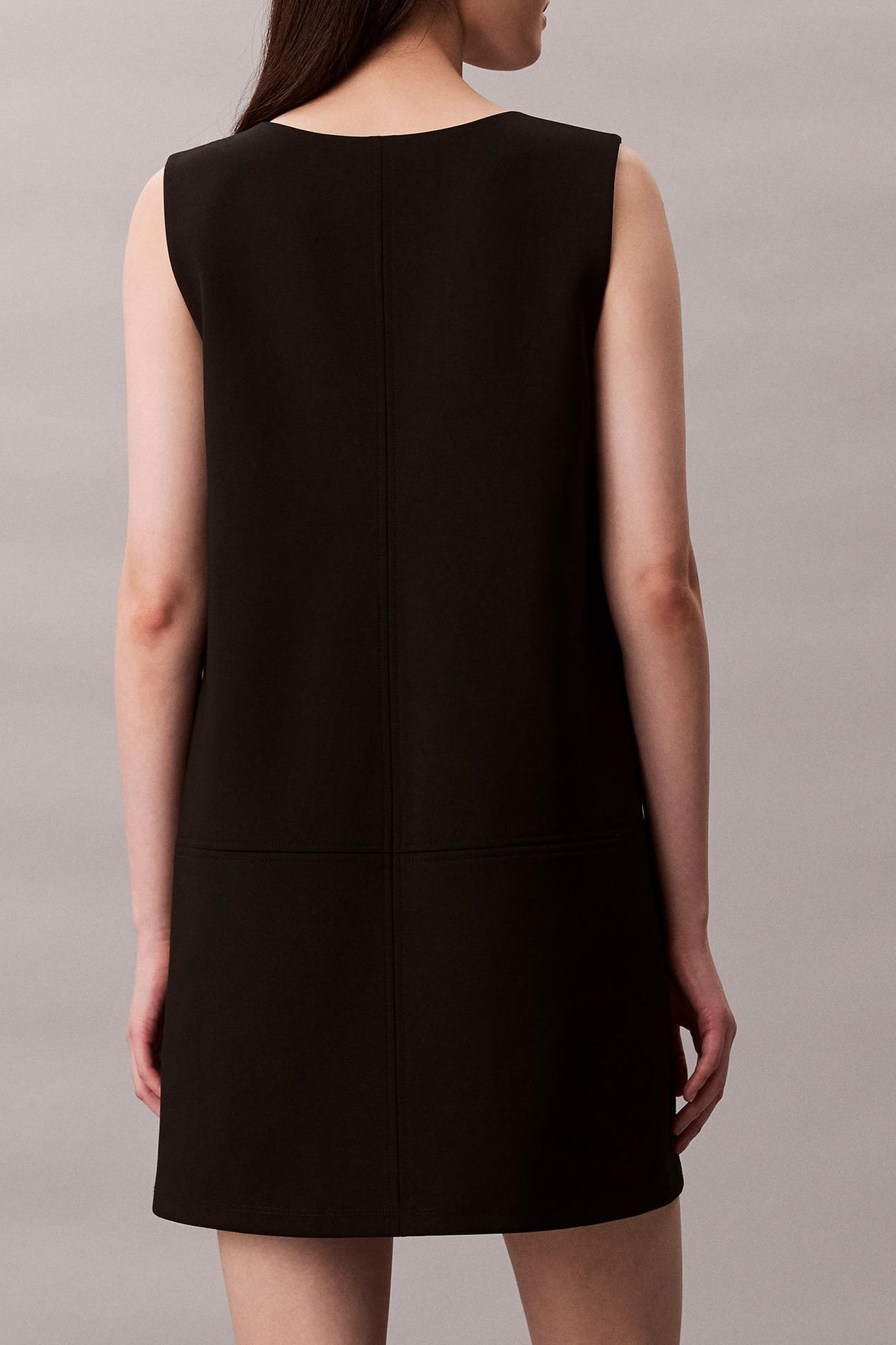 SCUBA V NECK MINI DRESS BLACK 2
