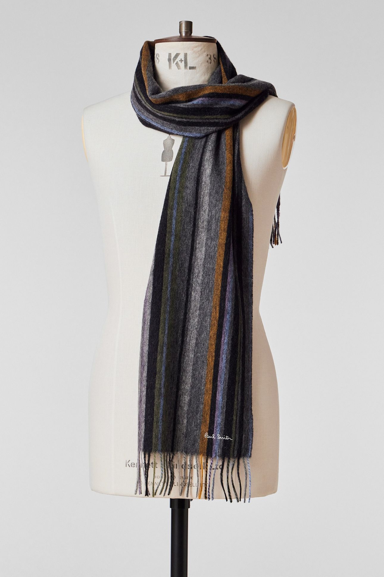 MEN SCARF TRENT STRIPE SLATE 2