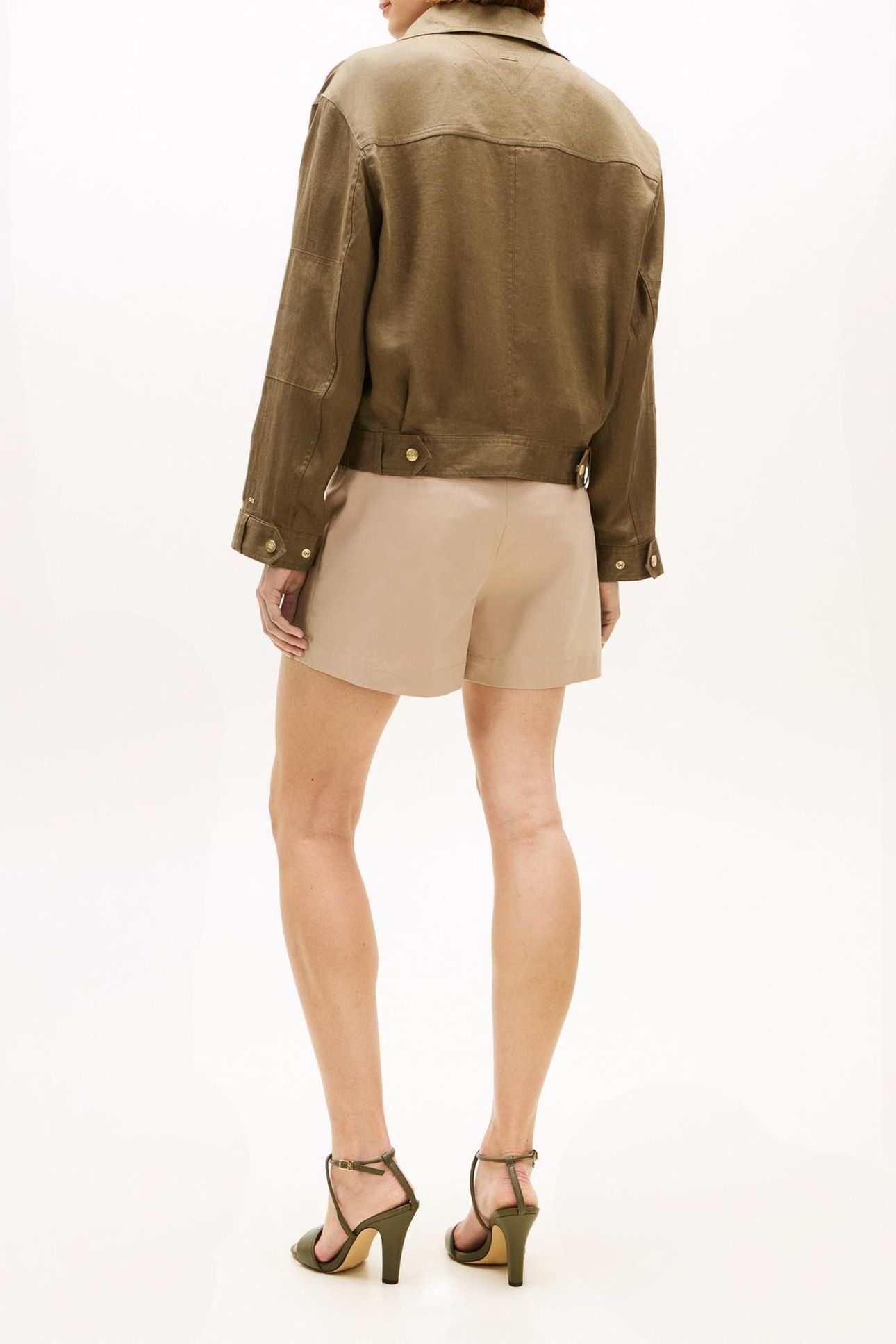 LINEN UTILITY JACKET MEDITERRANEAN OLIVE 2
