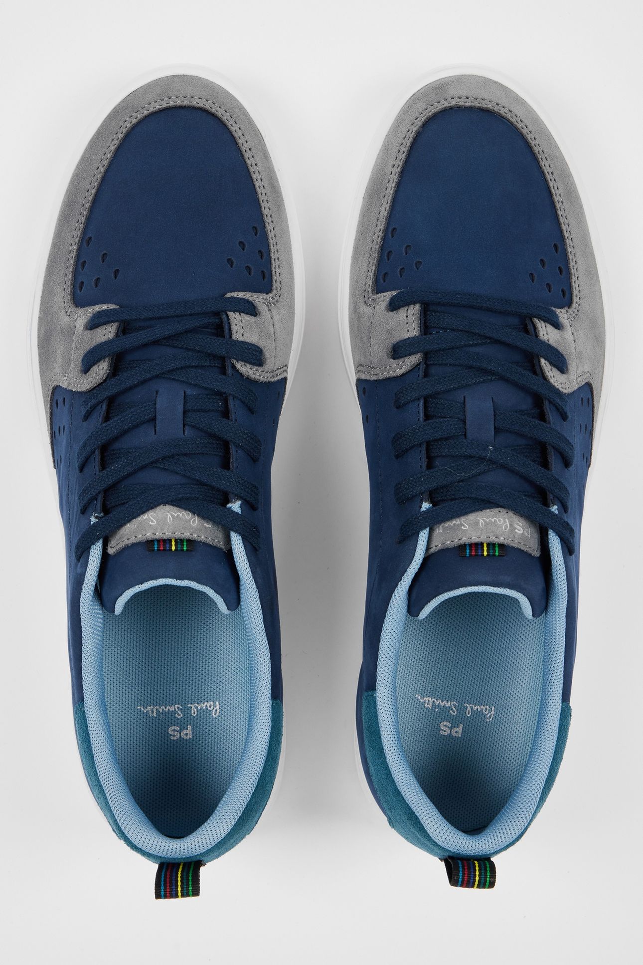 MENS SHOE COSMO NAVY GREY TOE WHITE 8