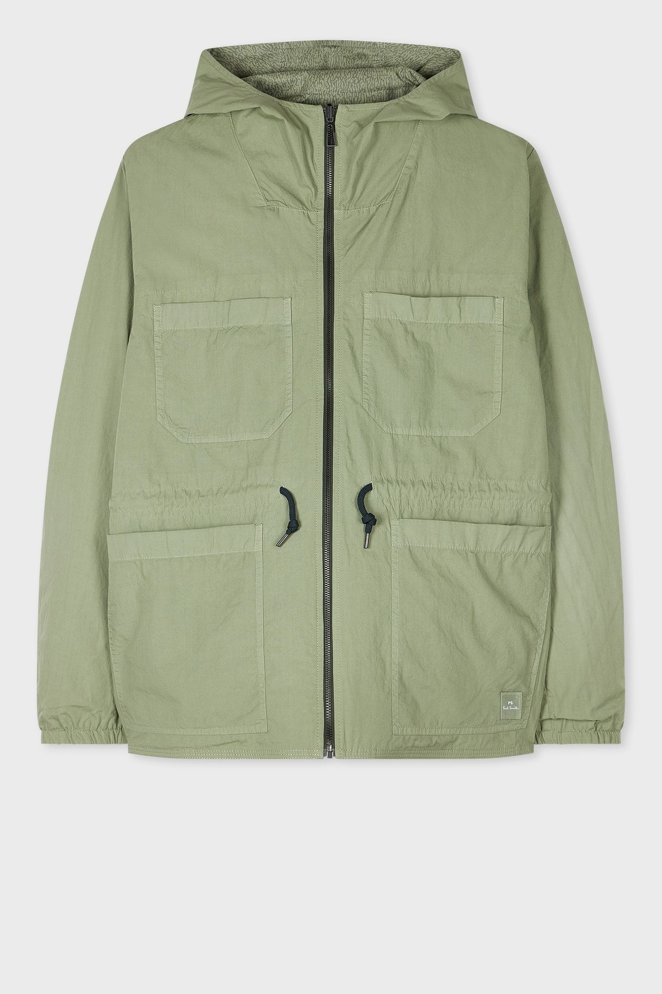 MENS REVERSIBLE HOODED JACKET LT GREYISH GREEN 4