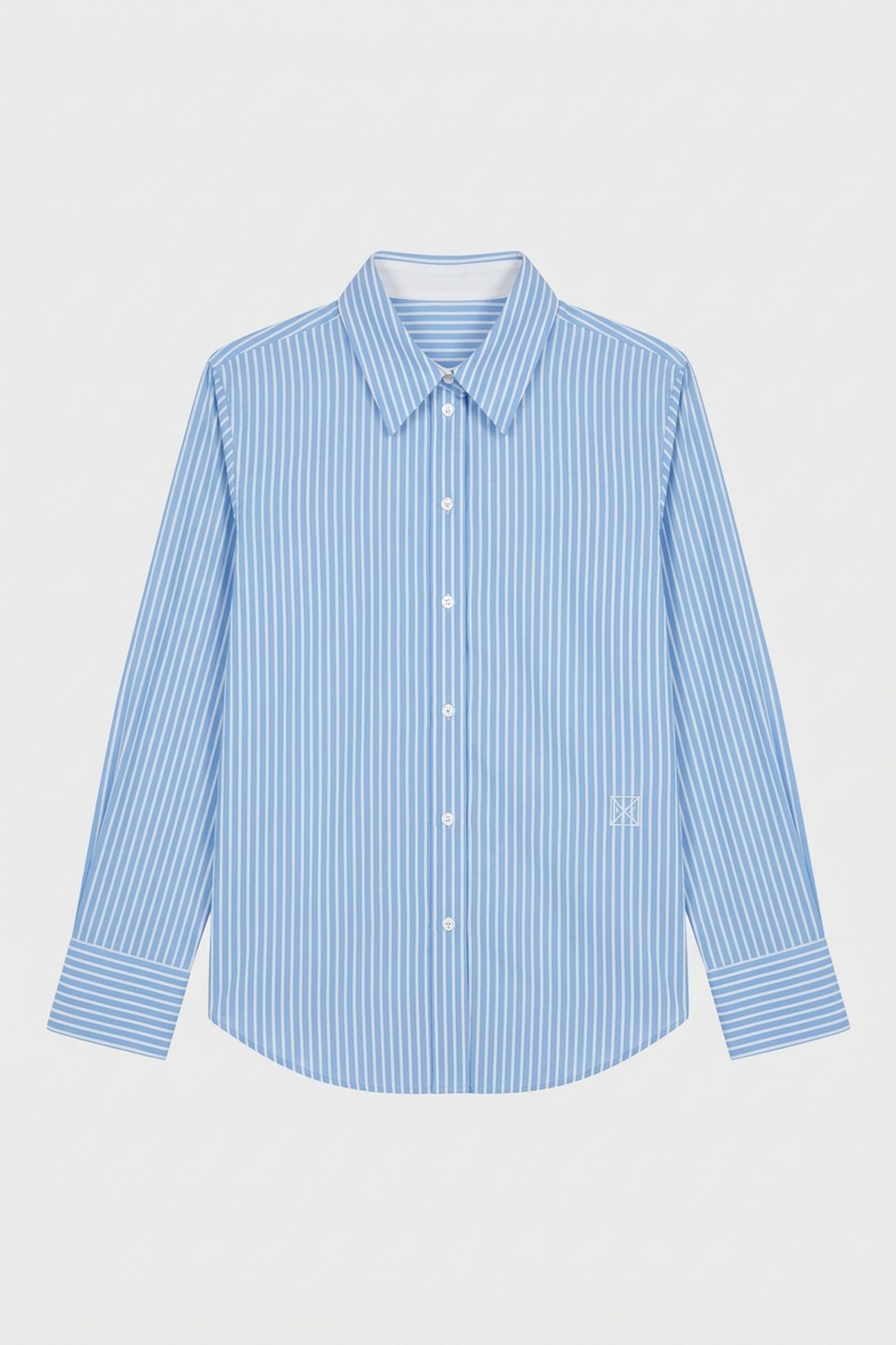 YARNDYE COTTON POPLIP SHIRT ANGEL HAIR STRIPE MARINA BRILLIA 3