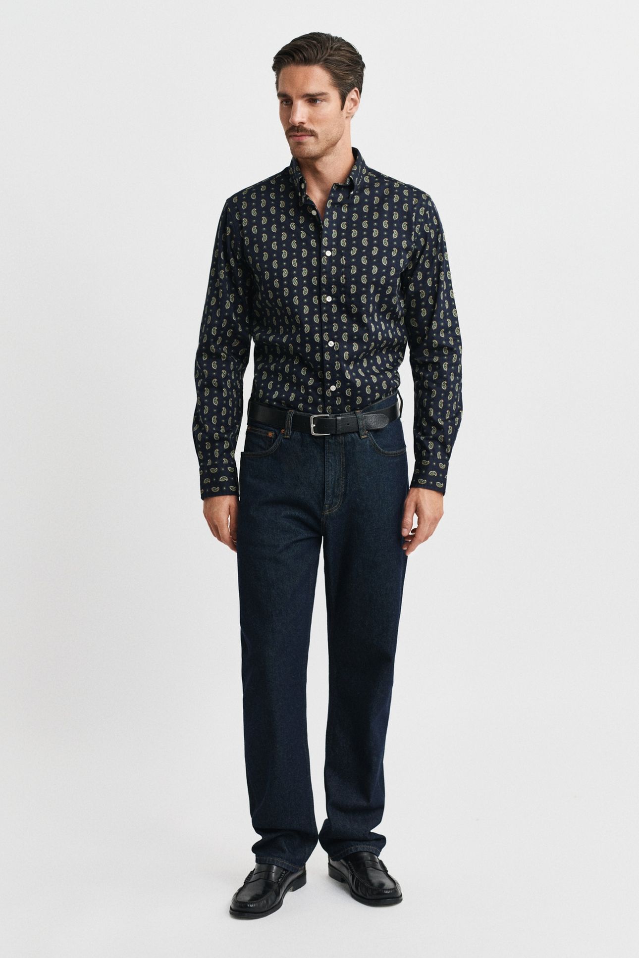 REG PAISLEY PRINTED TWILL SHIRT EVENING BLUE 3