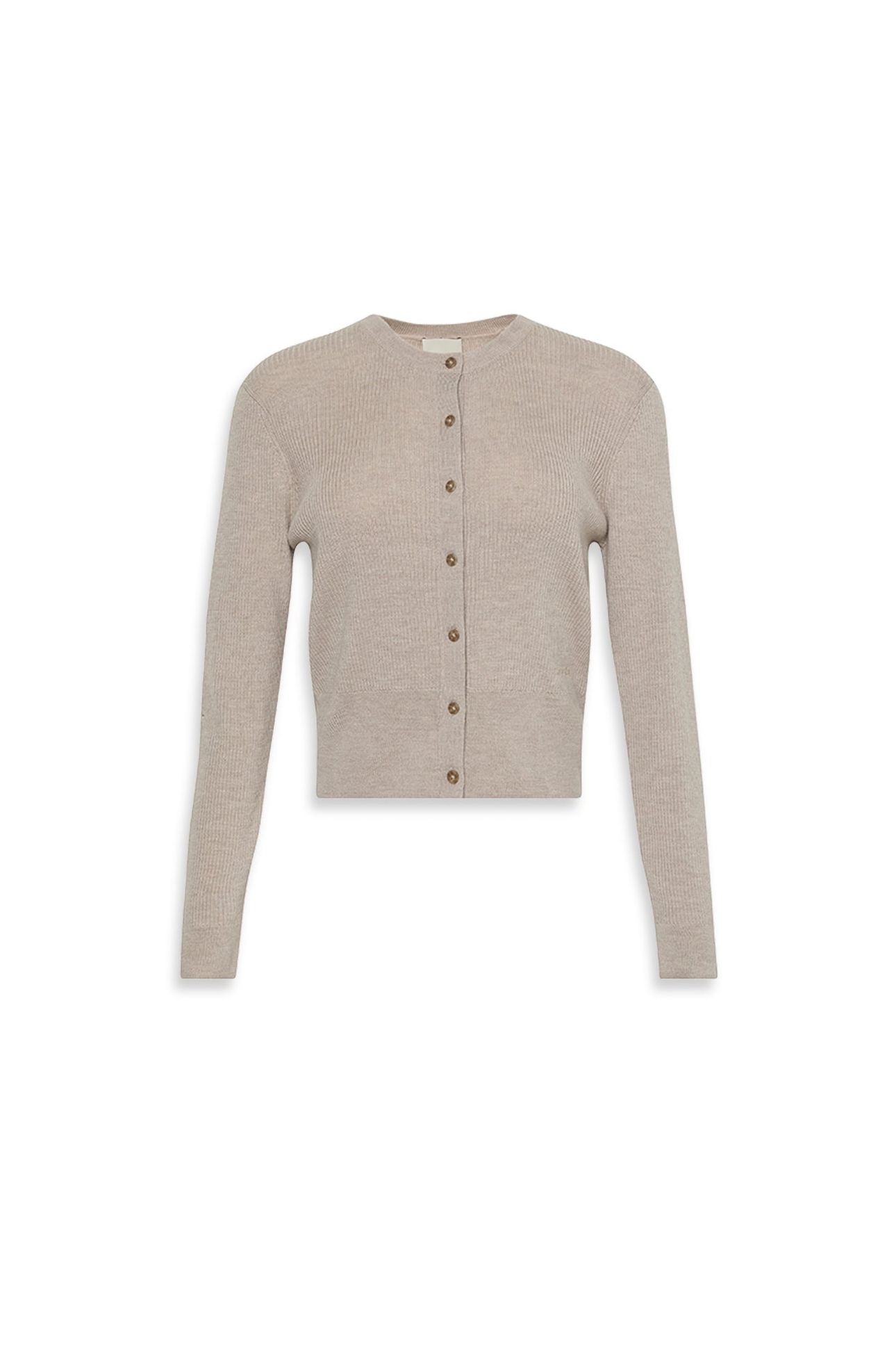 WOOL SILK CROPPED CARDIGAN ISLAND FOSSIL 4