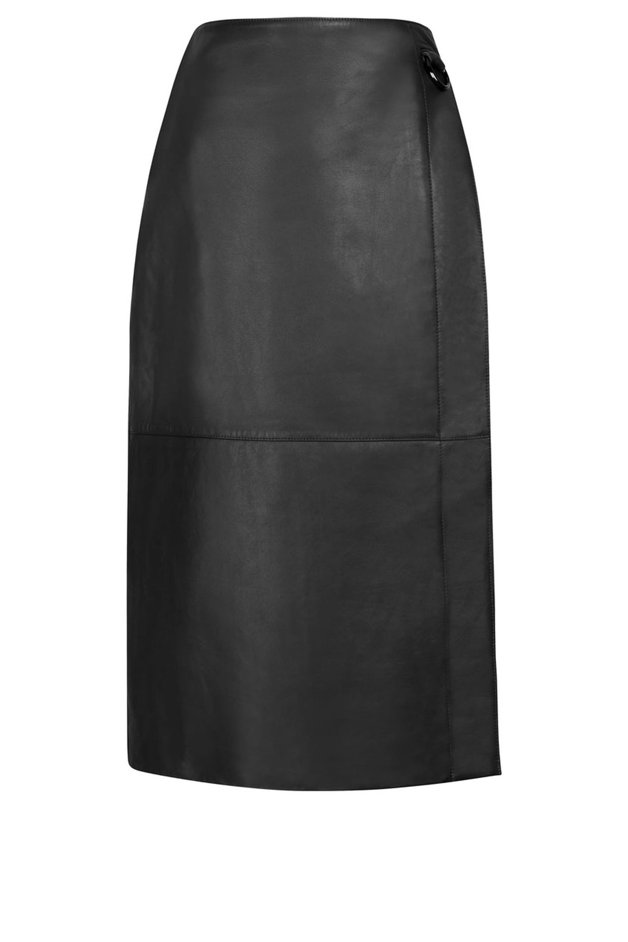 SERI LEATHER WRAP SKIRT RAVEN 3