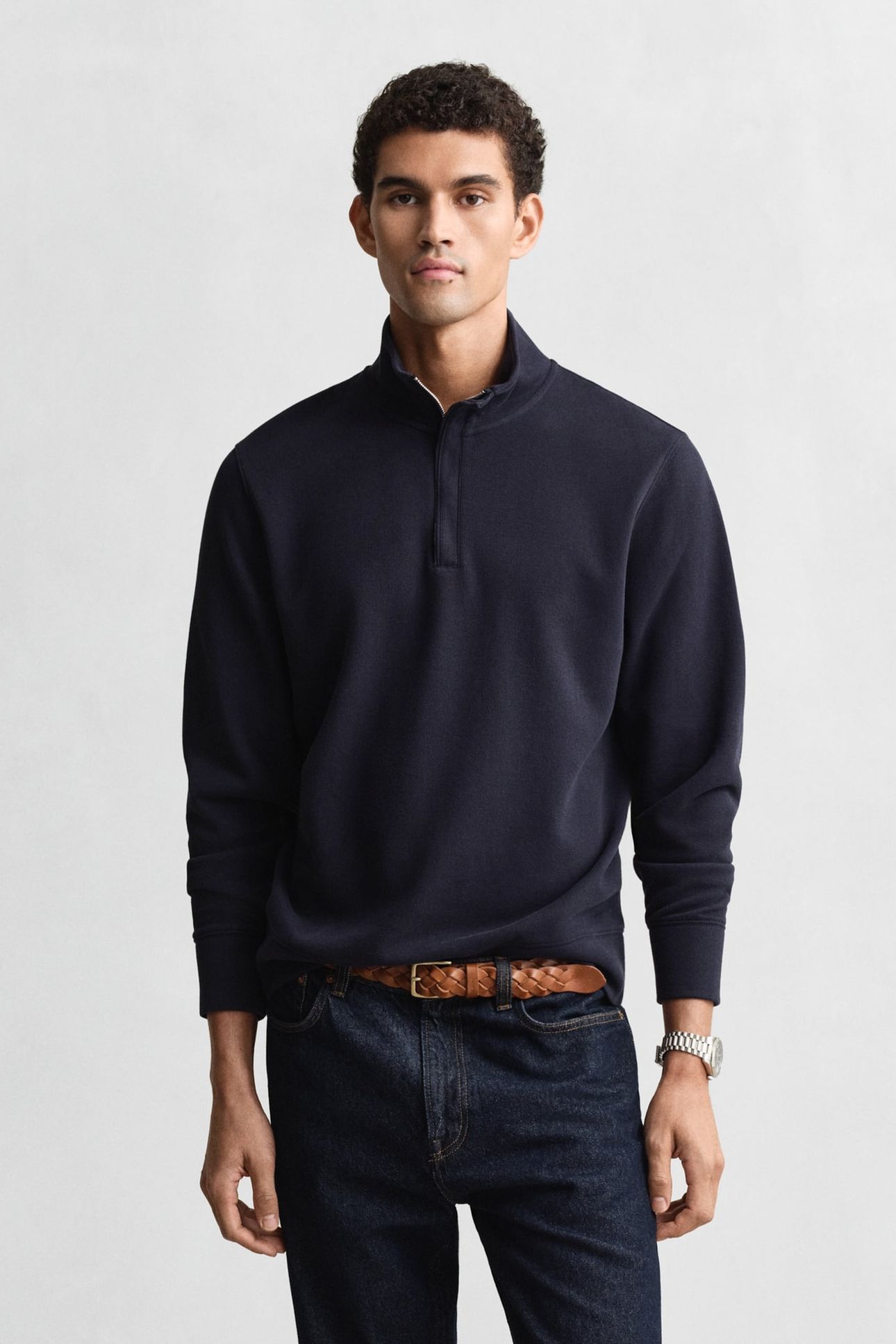LIGHT SACKER HALF ZIP EVENING BLUE 1
