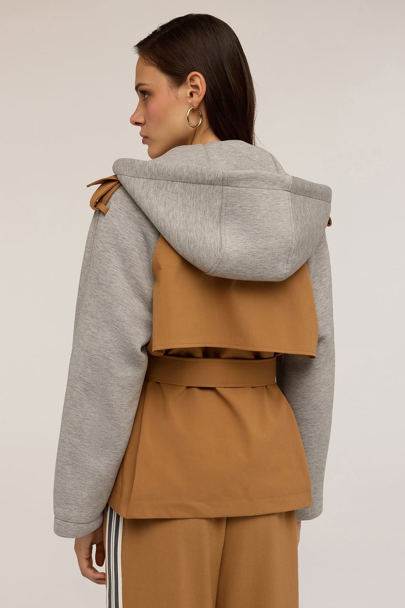 TRENCH COAT WITH SCUBA INSERTS BEIGE 3