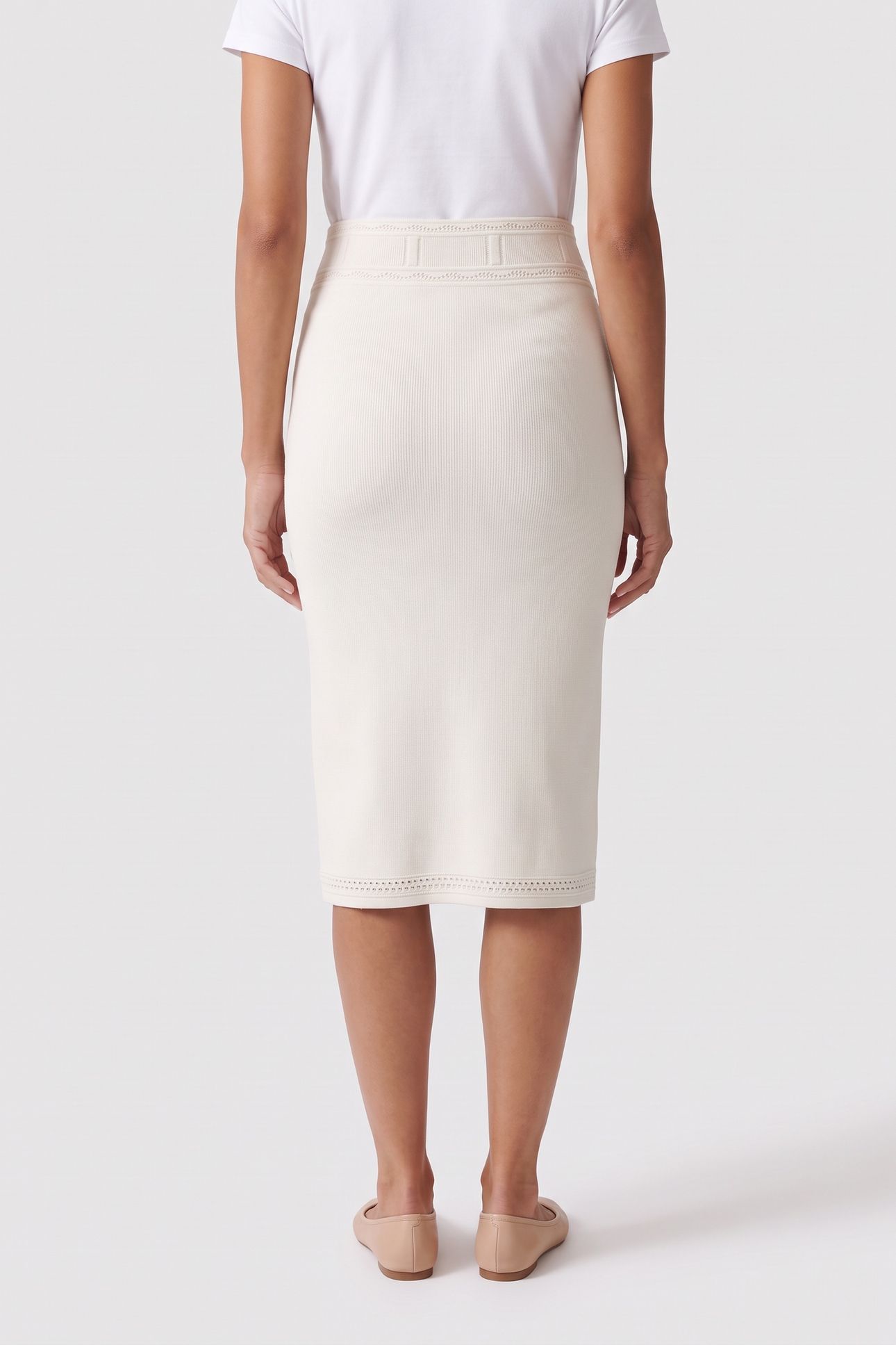 MID-LENGTH SKIRT ECRU 2