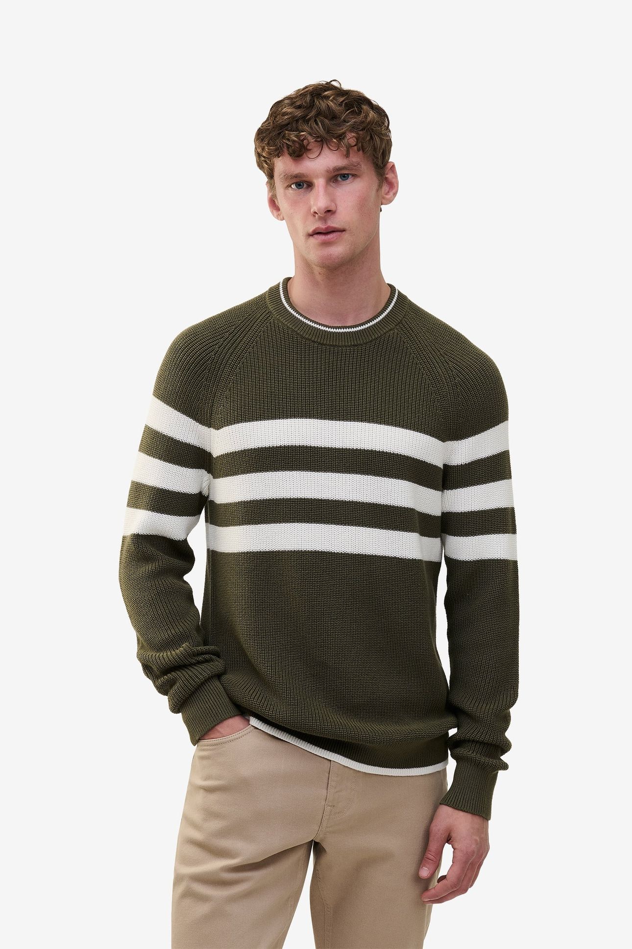 EVAN COTTON STRIPE GREEN 1