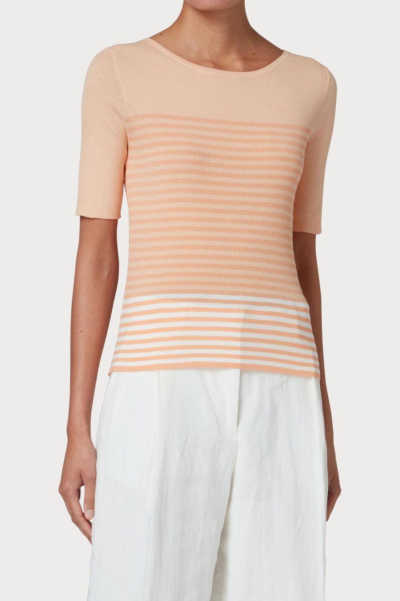WOMENS KNITTED SS TOP SCOOP NECK GOOSE BEAK 1