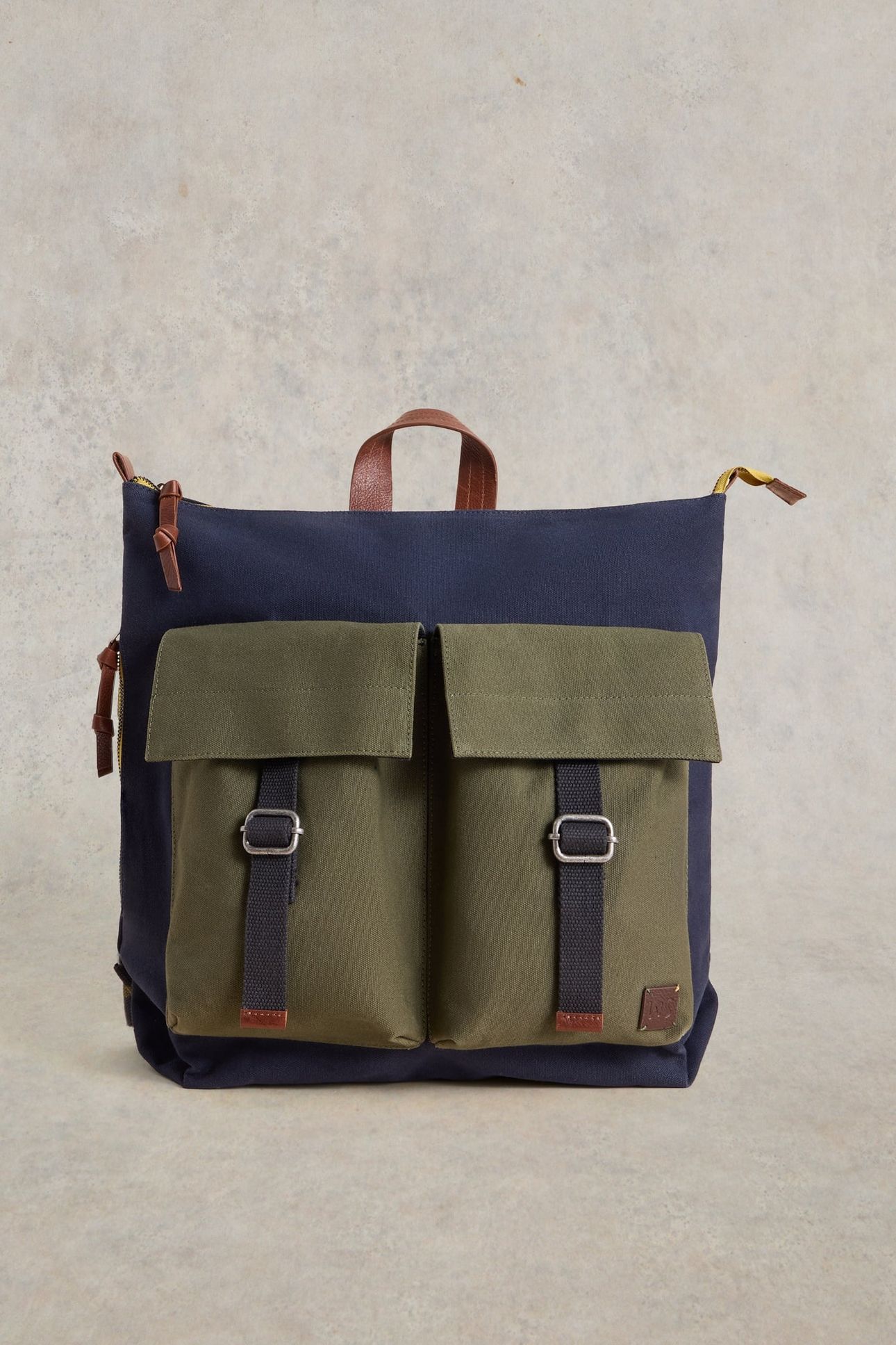 THEO UTILITY CANVAS BACKPACK NAVY MULTI 1