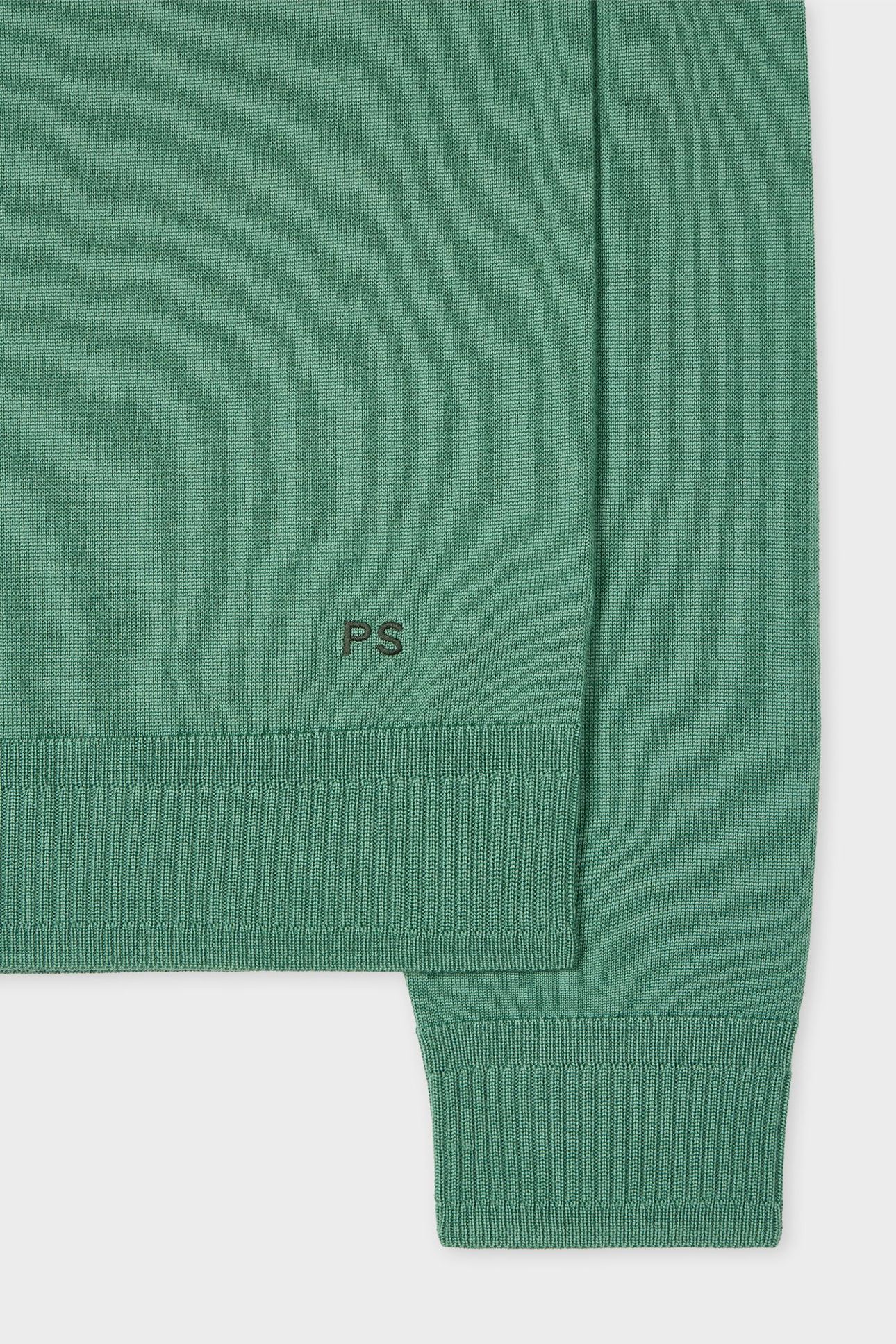 MENS SWEATER LS POLO GREEN 3