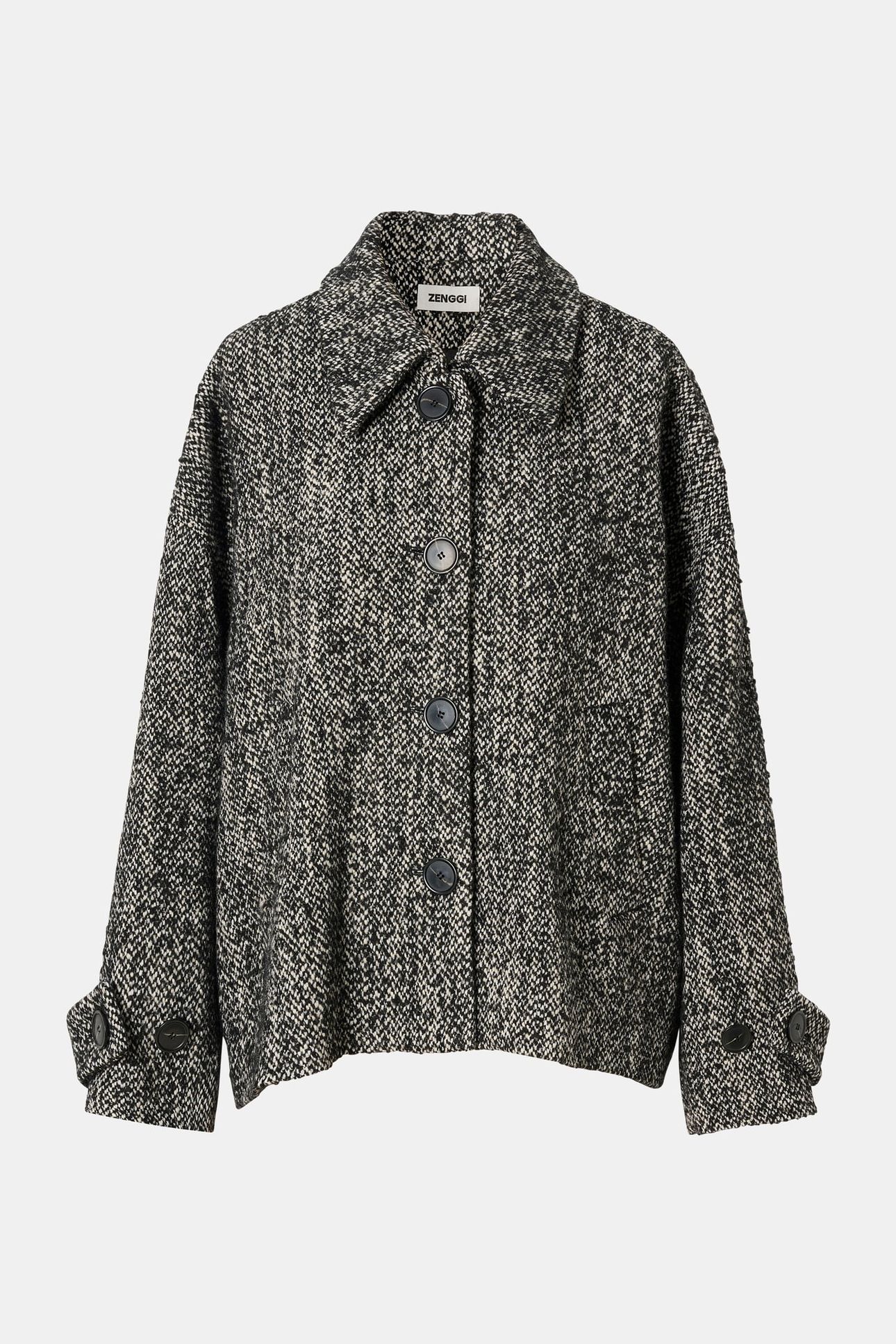 TWEED SHORT COAT BLACK 6