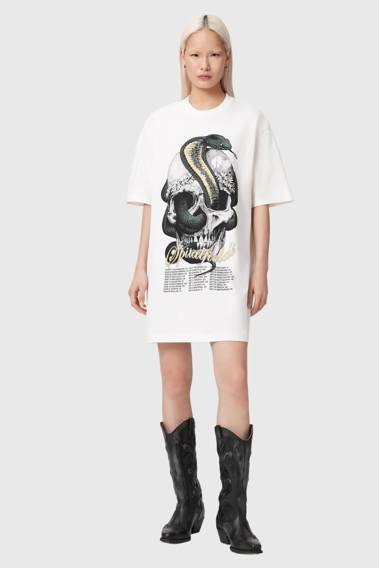 SNAKEHEAD TEE DRESS CHALK WHITE 1