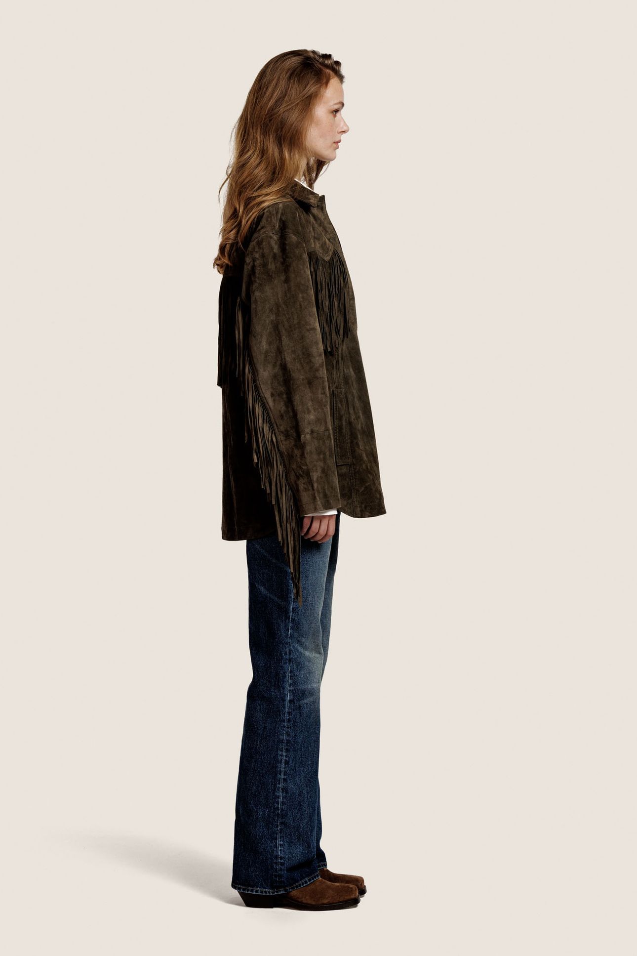 GINNY SUEDE JACKET OLIVE 2