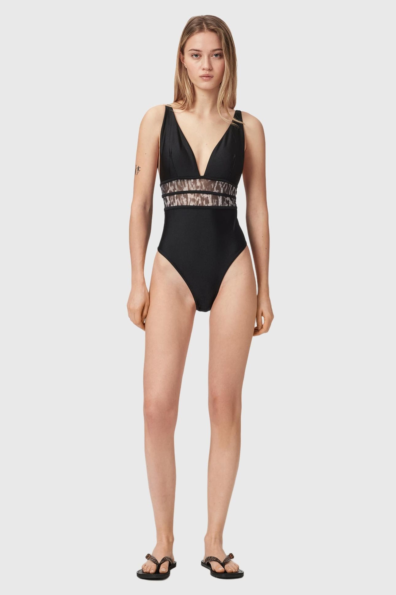 XALIA SWIMSUIT BLACK/GREY LEOPARD 1