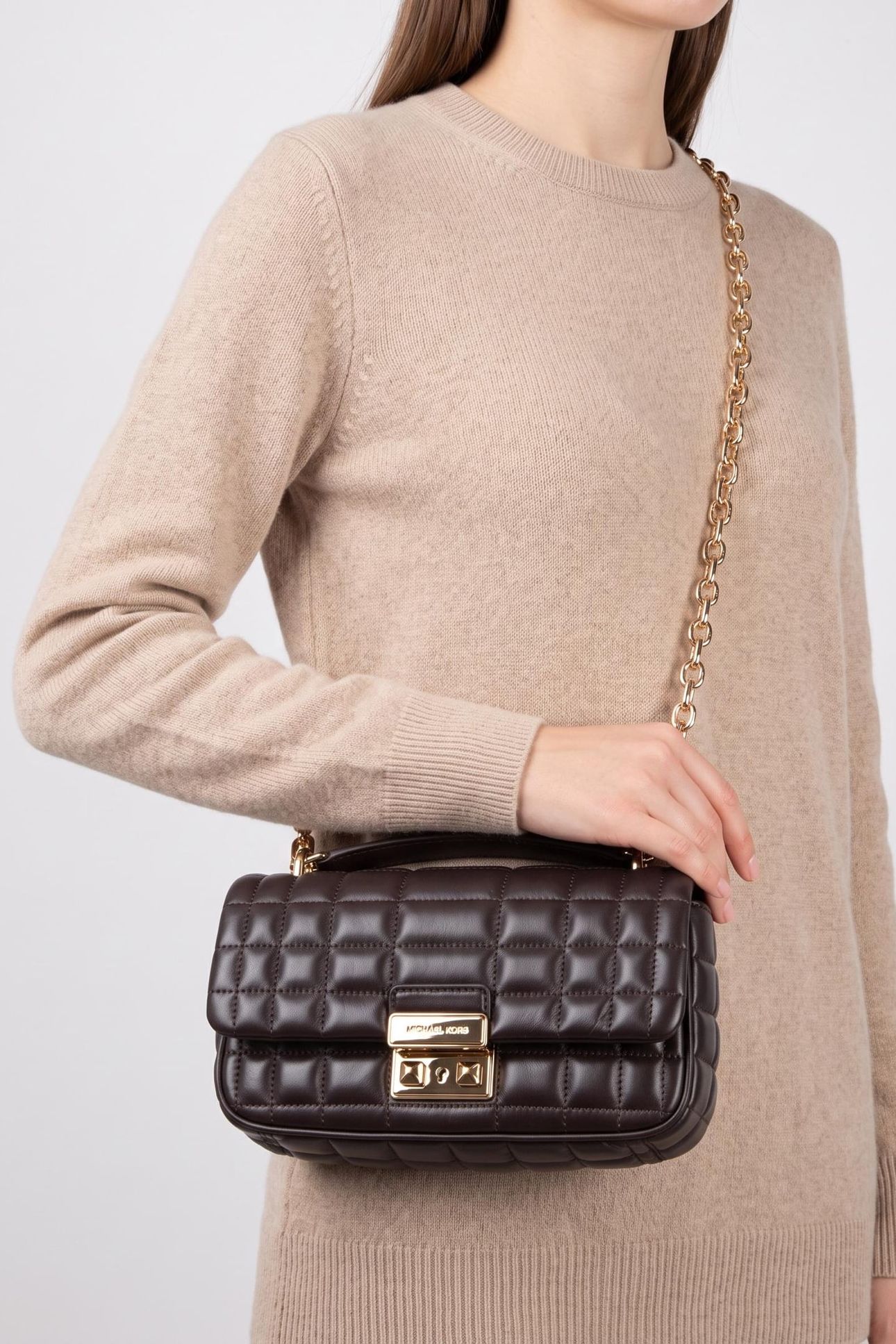 SMALL CONVERTIBLE CHAIN SHOULDER CHOCOLATE 3