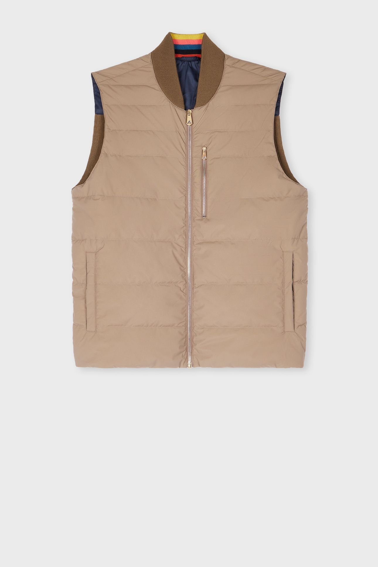 MENS HYBRID DOWN GILET LIGHT BEIGE 6