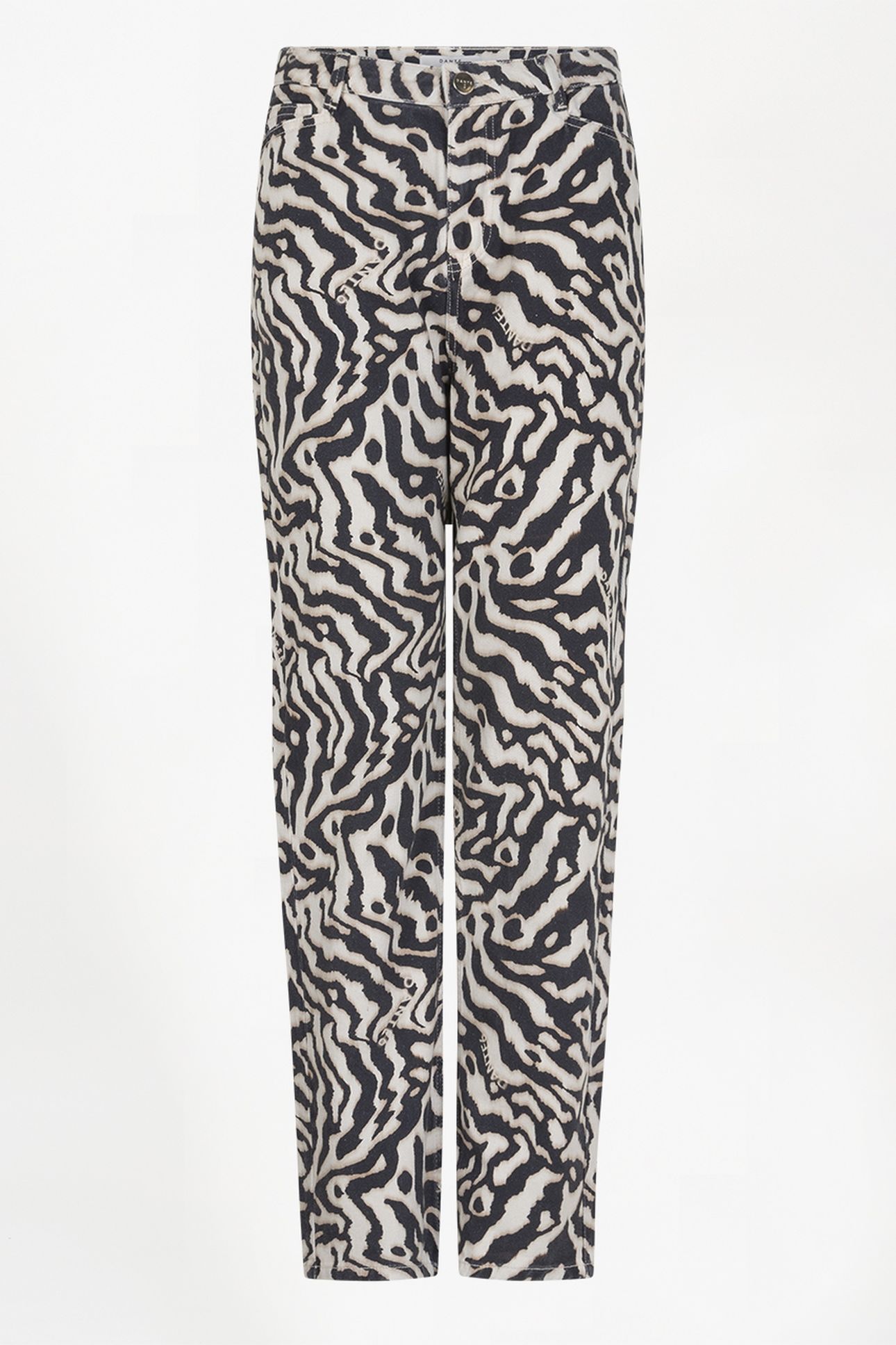 DANTE6-SPOTTED ANIMALISTIC JEANS BLACK/CREAM 3