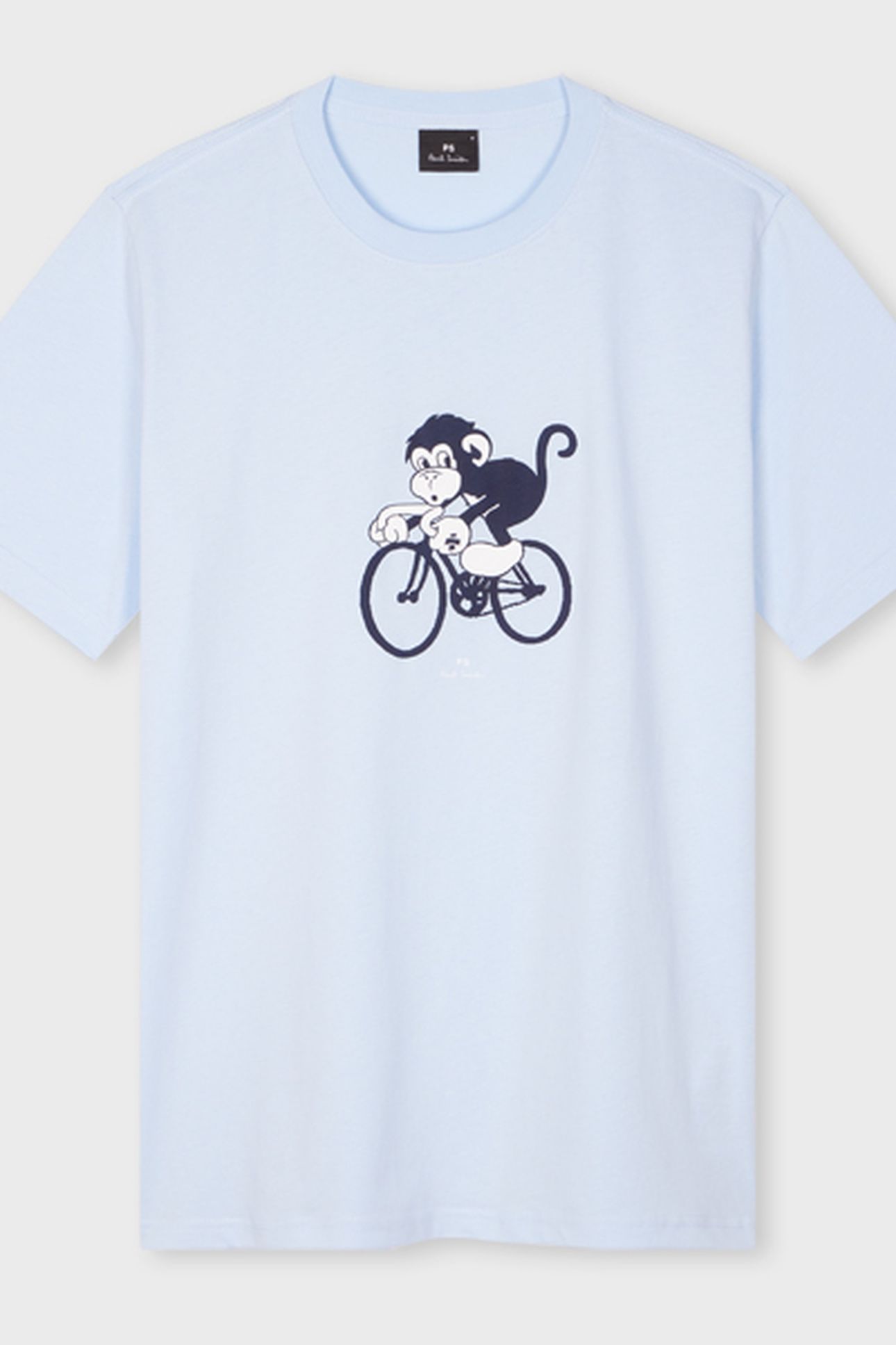 MENS REG FIT TSHIRT BIKE MONKEY LIGHT BLUE 5